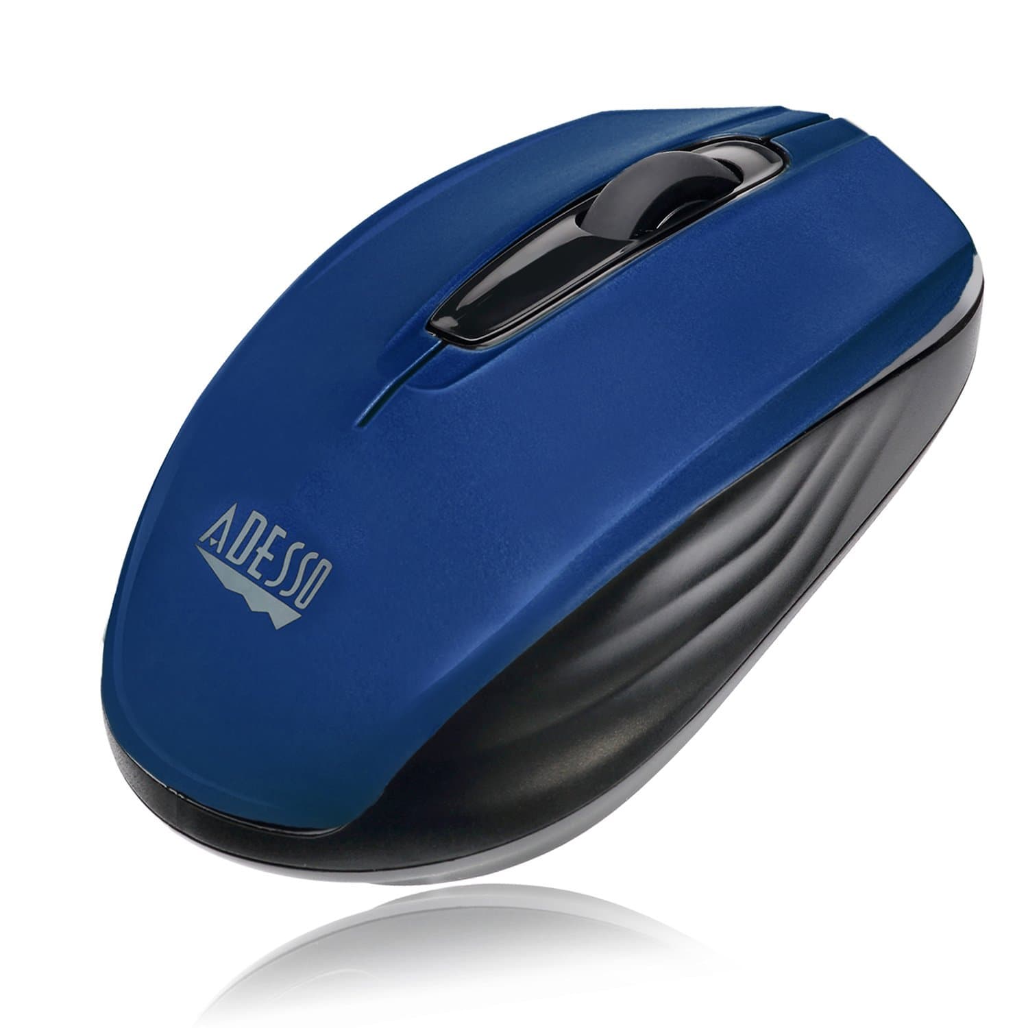 Adesso iMouse S50 Wireless Mini Mouse - 24GHz RF Technology, 1200 DPI Optical Sensor, USB Interface, Compact and Portable Design with Auto Sleep Mode (Blue)