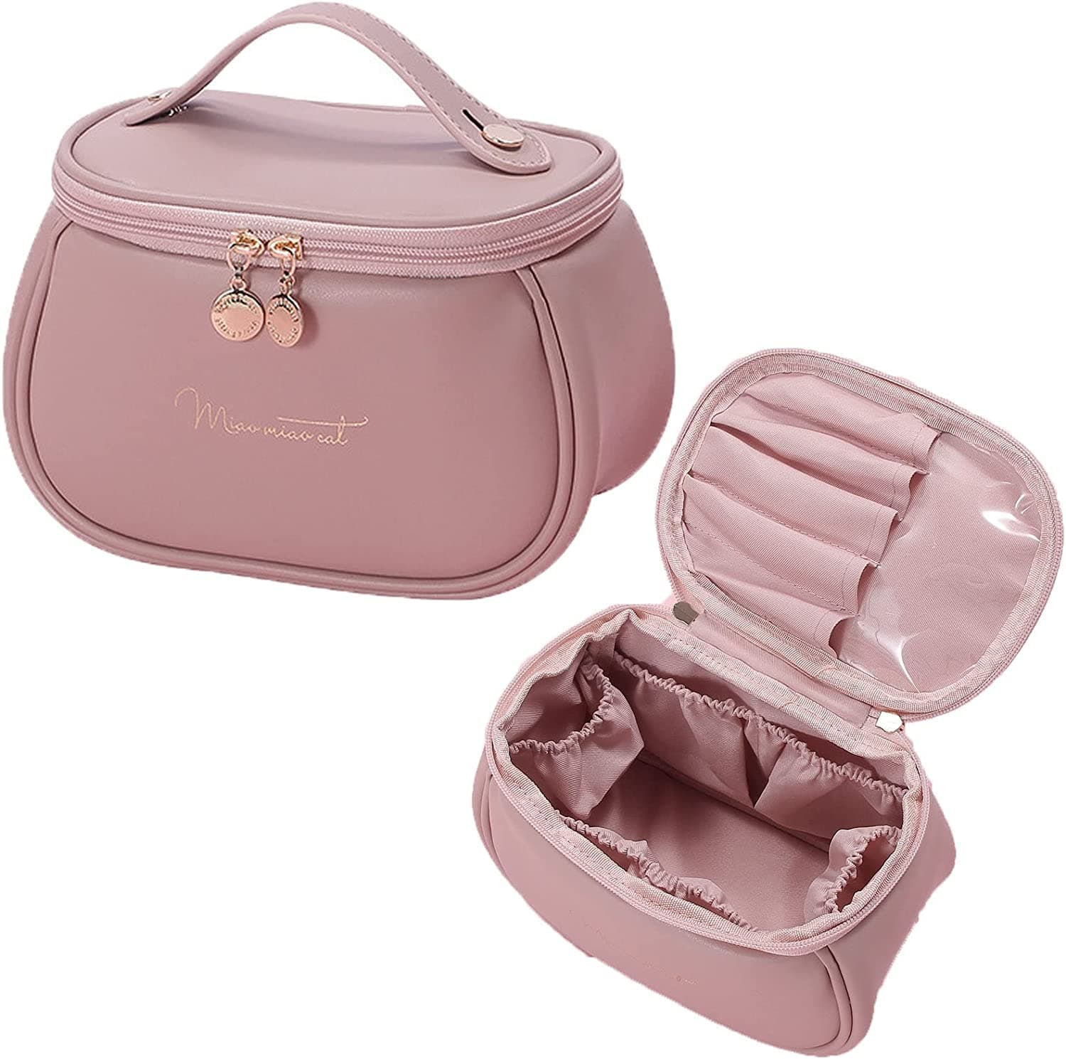 Niwlix Travel Makeup Pouch Cosmetic Organizer Bag Travel Pouch Shower Wash Bag Travel Essentials for Women, Accessories Organizer for Women, Light Pink