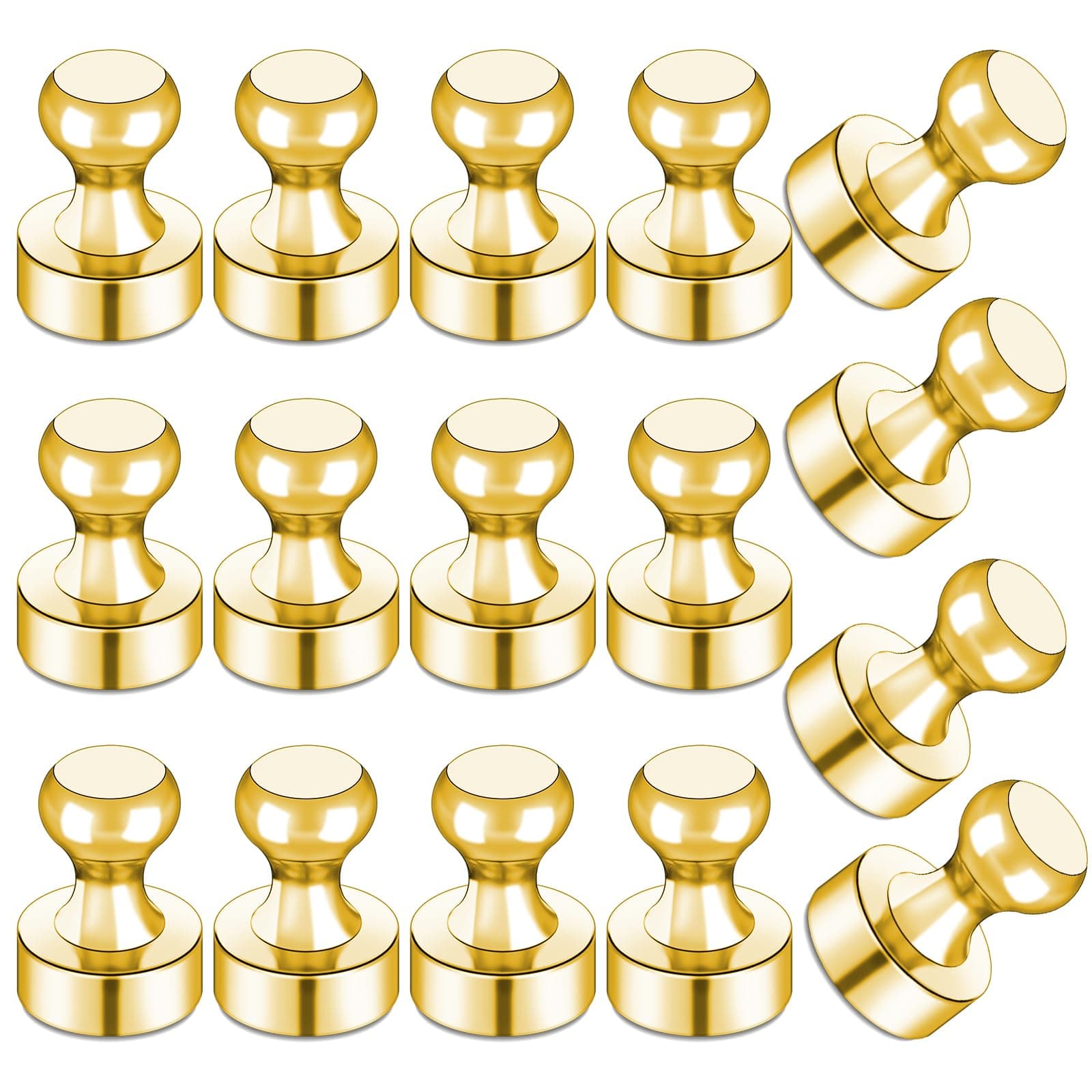 LOVIMAG Refrigerator Magnets, Fridge Magnets, Metal Magnets Gold, 16Pcs
