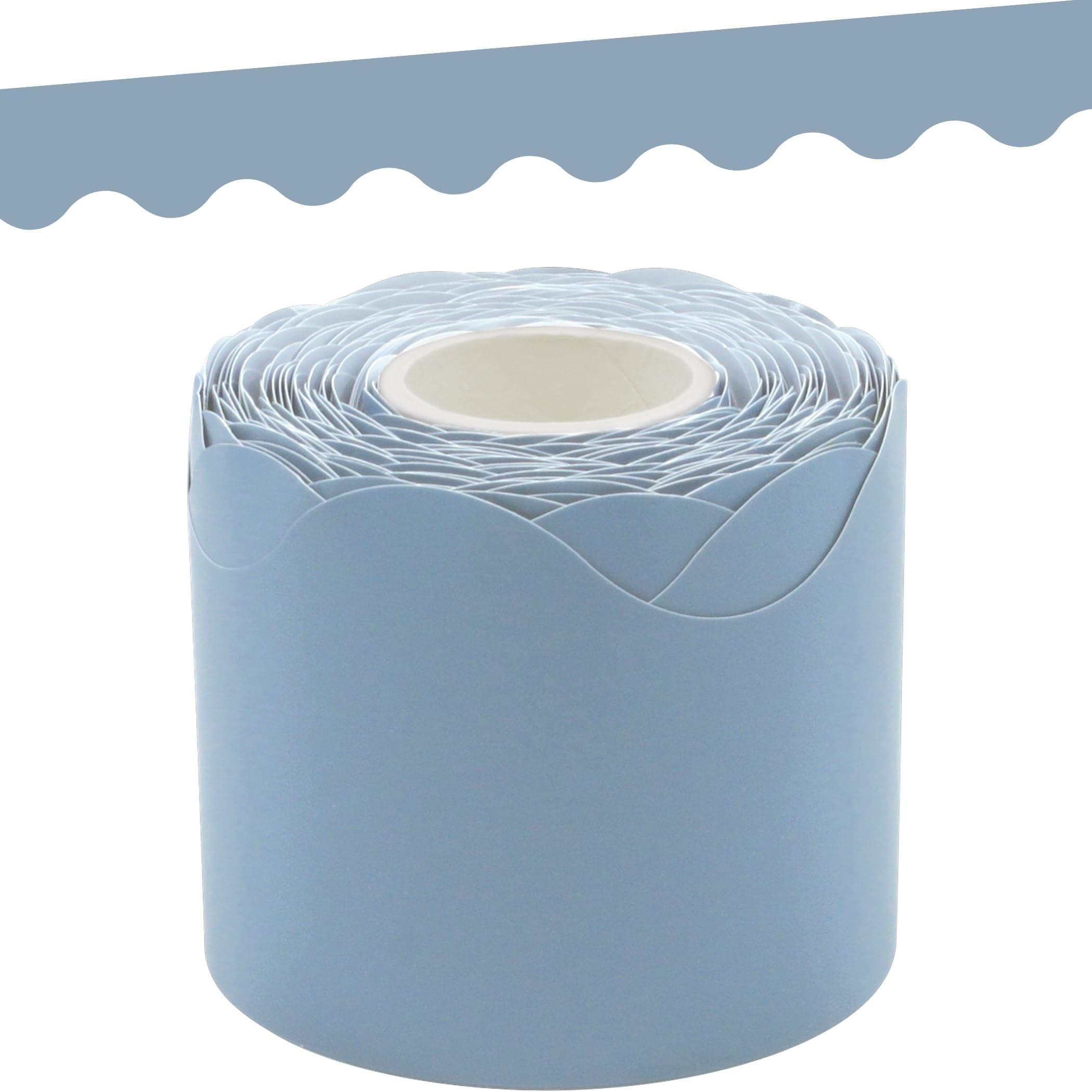 Teacher Created Resources Cottage Blue Scalloped Rolled Border Trim