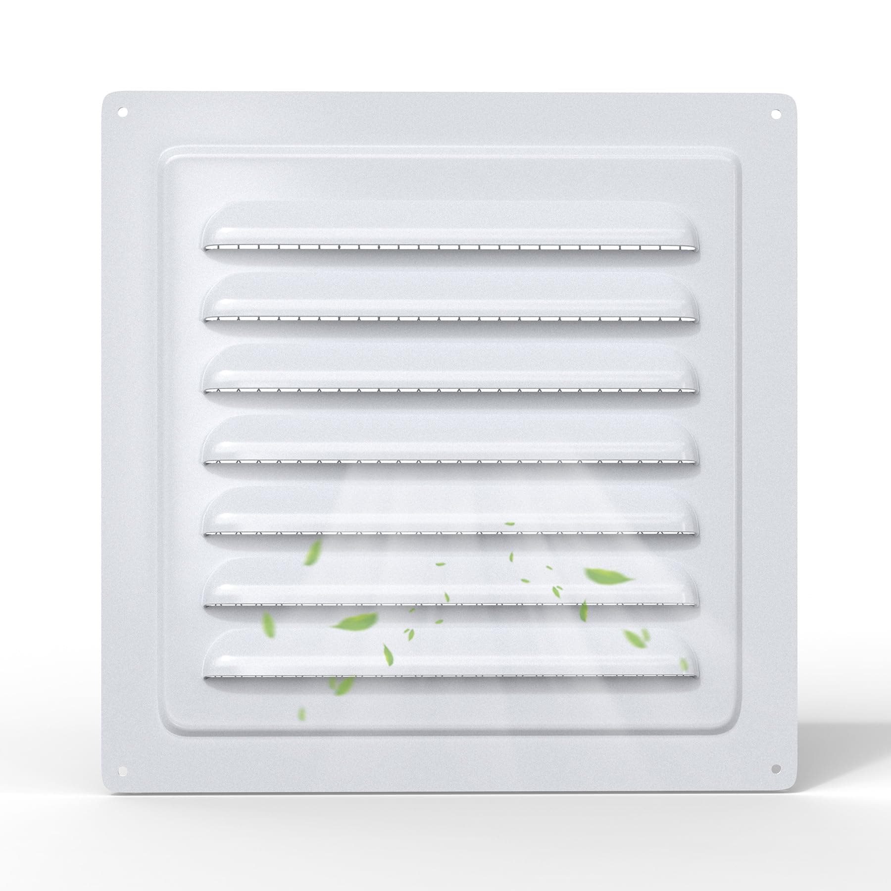 Memrita 12 x 12 Inch Attic Vent with Screen Mesh, Metal Shed Vents, Gable Vents for Boost Ventilation, Louver Vent Grille for Attic, Garage, Ceiling, White