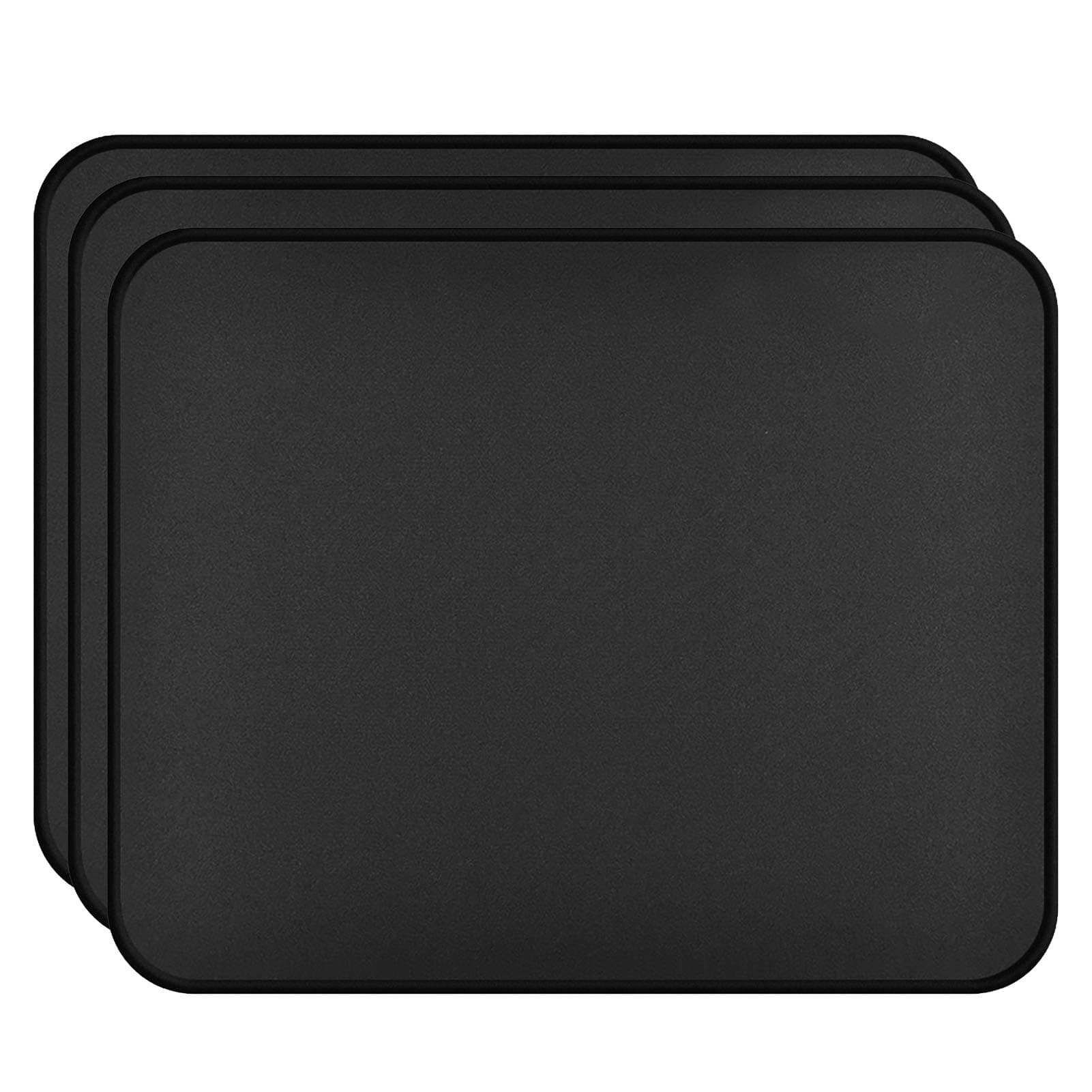 Mouse Pad Black with Anti-Fraying Stitched Edges[3 Pack], Gaming Mousepad Mat with Non-Slip Rubber Base, Waterproof Smooth Surface Small Computer Mousepad for Laptop, Office,Kids, 280x220x3mm