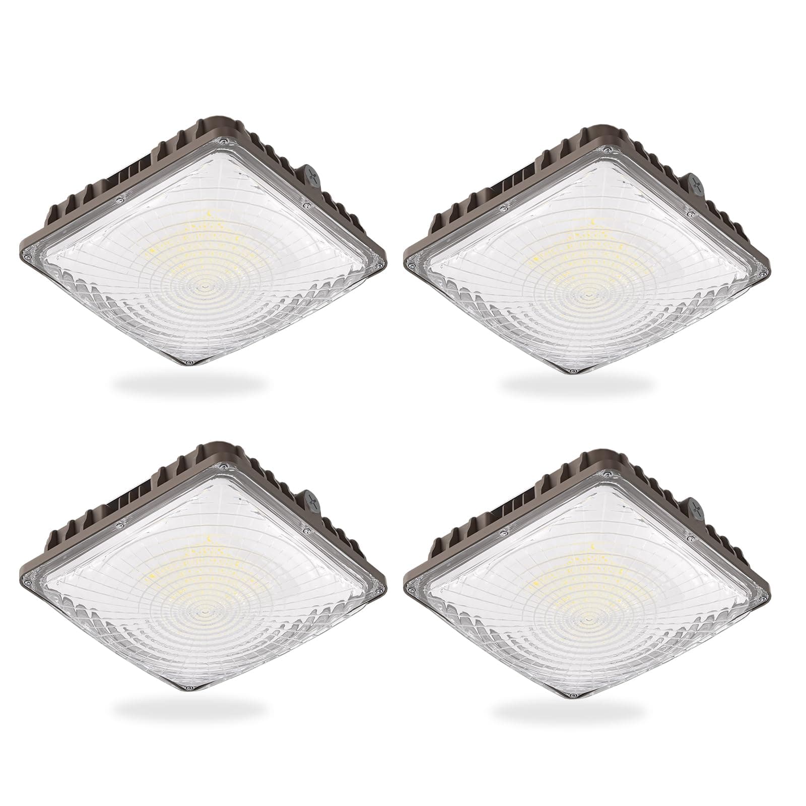 G GJIA LED Canopy Light 60W, 9000LM LED Canopy Lights Outdoor, 5000K Daylight Square Canopy Gas Station Light for Carport Shop Garage Warehouse Porch Hotel Building Entrances UL Listed, 4 Pack