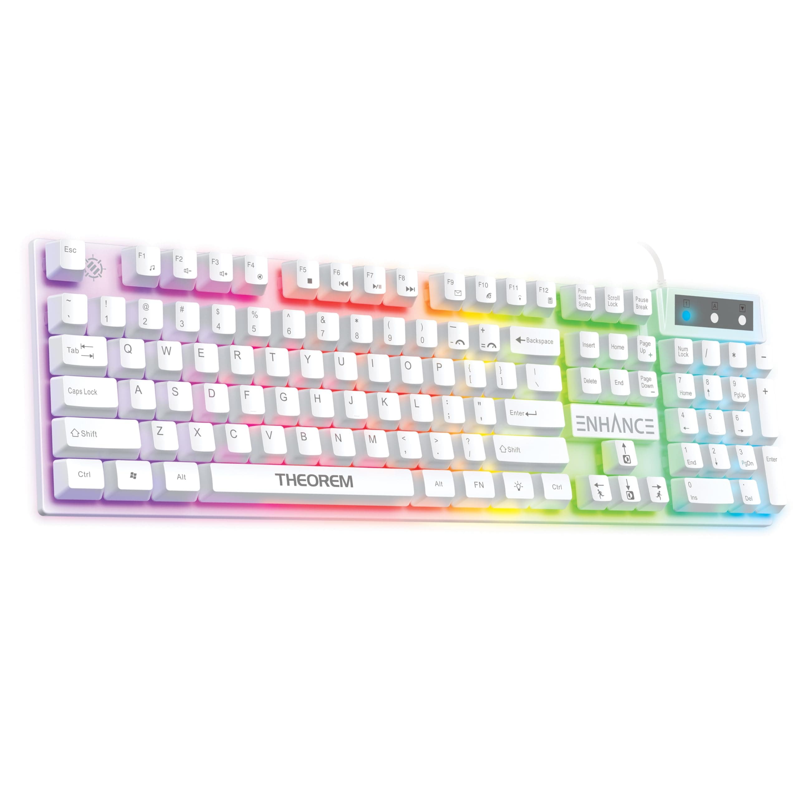 Accessory Power Enhance Theorem 3 Hybrid Mecha-Membrane RGB Gaming Keyboard - White