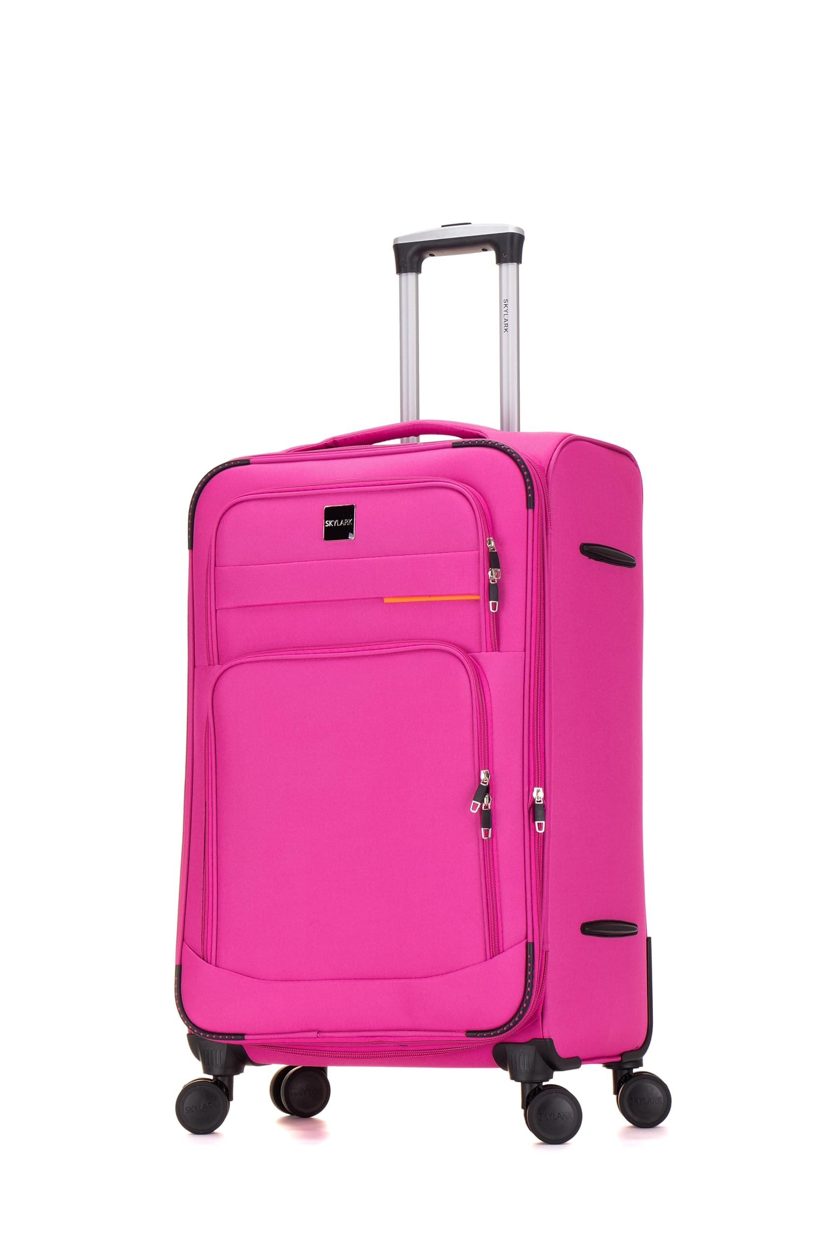 Skylark Large Suitcase 29" Super Lightweight Luggage 20% Expandable 4 Wheel Spinner Soft Shell Check in Luggage for 23kg (Pink, 112 litres)