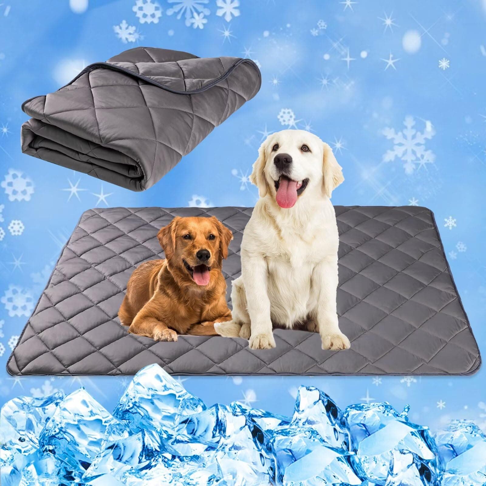 Paw Legend Dog Cooling Mat for Dogs Cat Cooling Pad for Dog Pet Cooling Mat Cooling Blanket Summer Ice Silk Washable Dog Sleeping Pad on Kennel Sofa Bed Floor Car Seats, Large