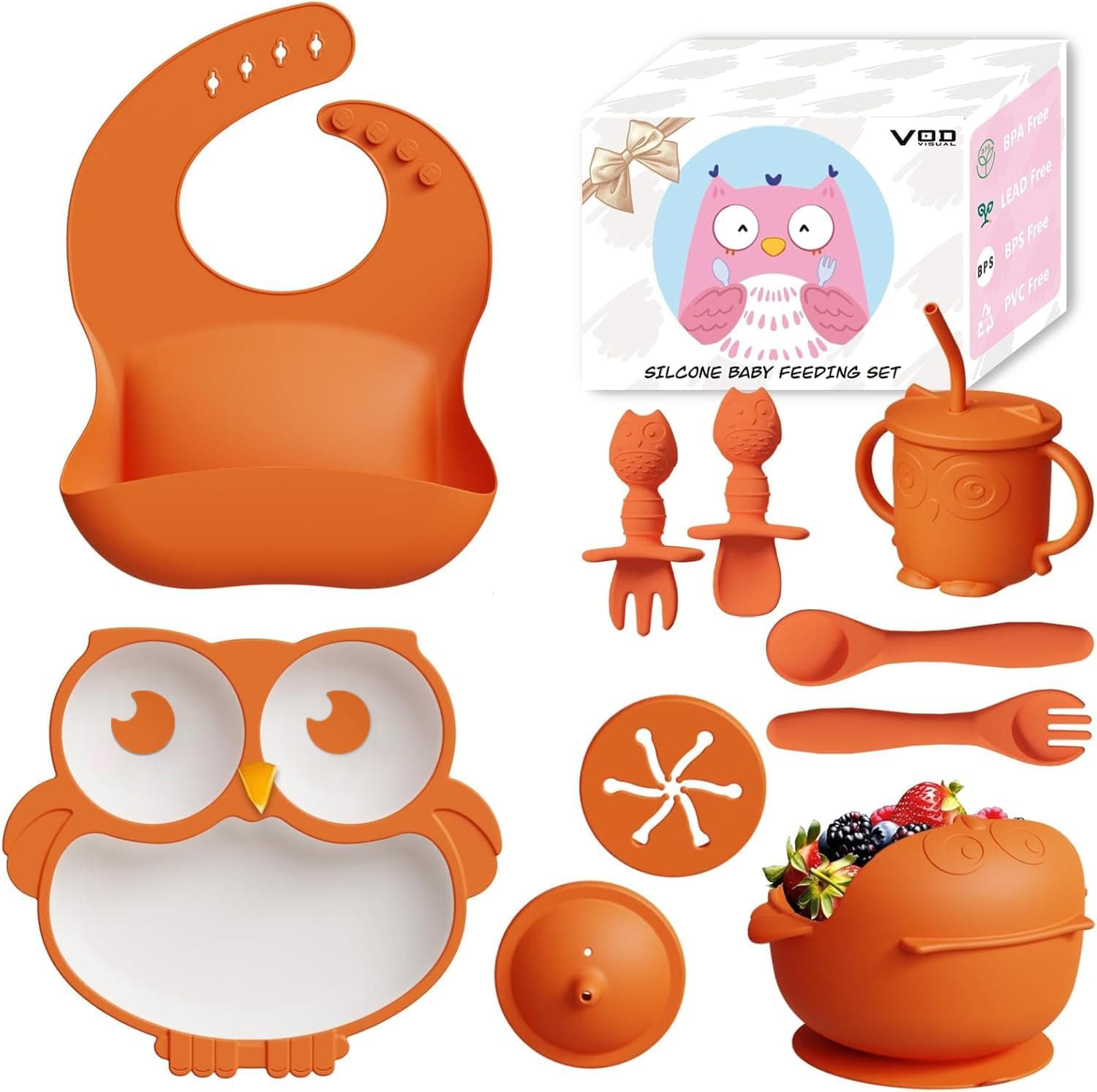 Baby Weaning Set, 10 Pcs Silicone Baby Feeding Set