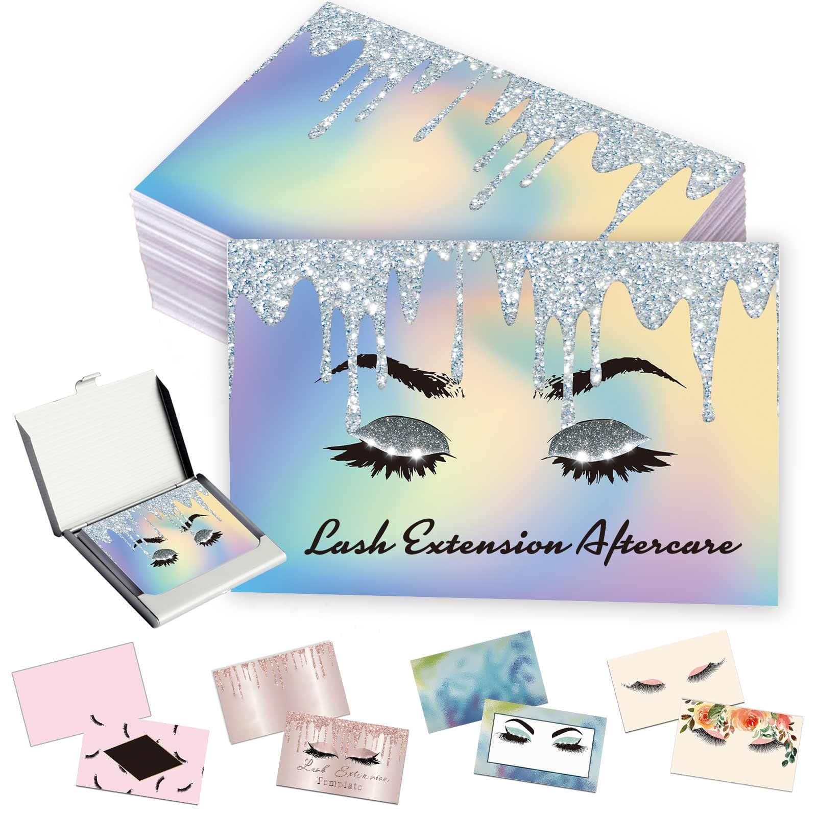 Custom Business Cards with Your Logo Personalized Printed Card for Small Business Photo front and back Waterproof Double-sided Design Women Men Lash Extension Aftercare