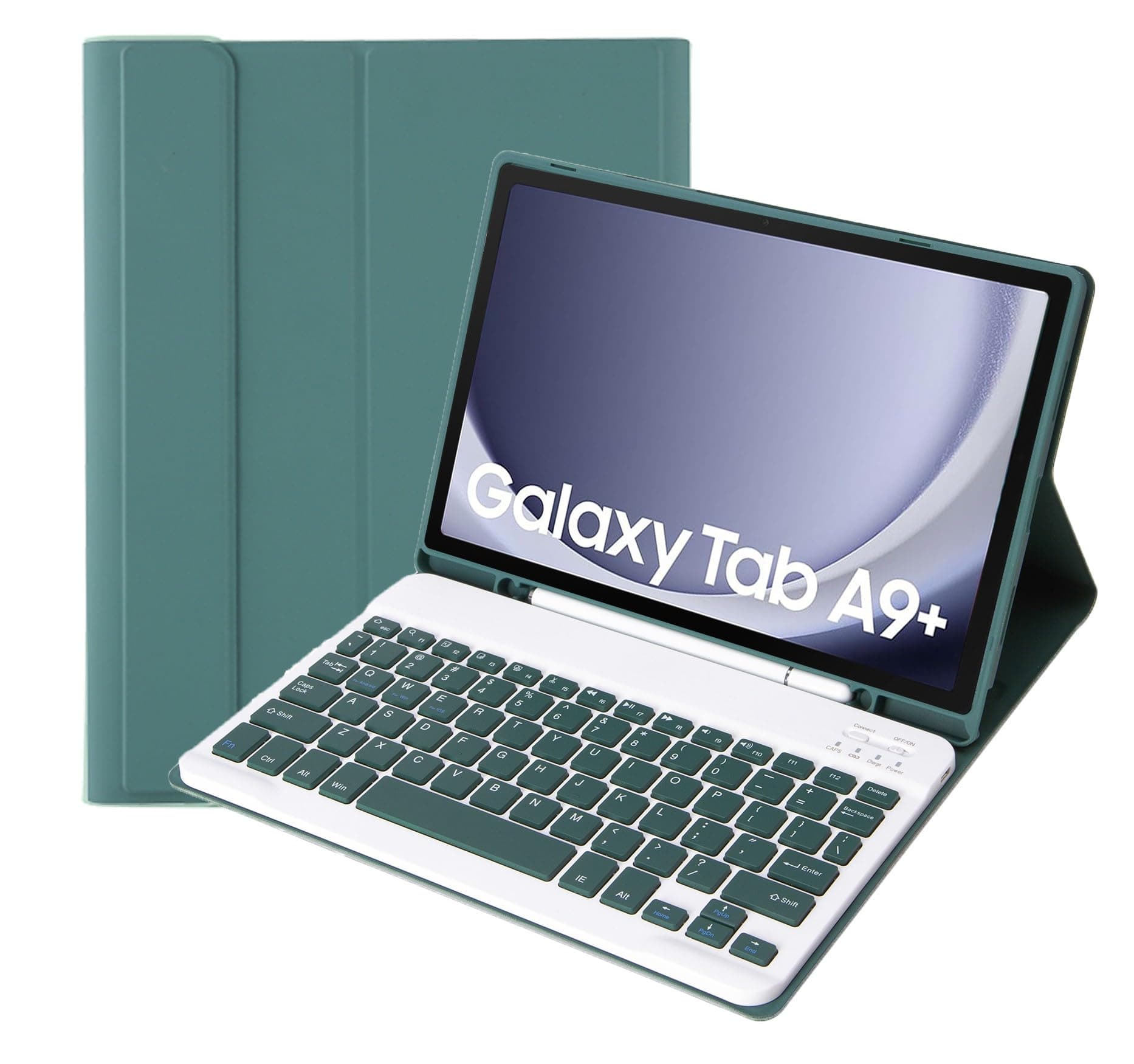 Slim Keyboard Case for Samsung Tab A9 Plus / A11 Plus 11 Inch (Dark Green)