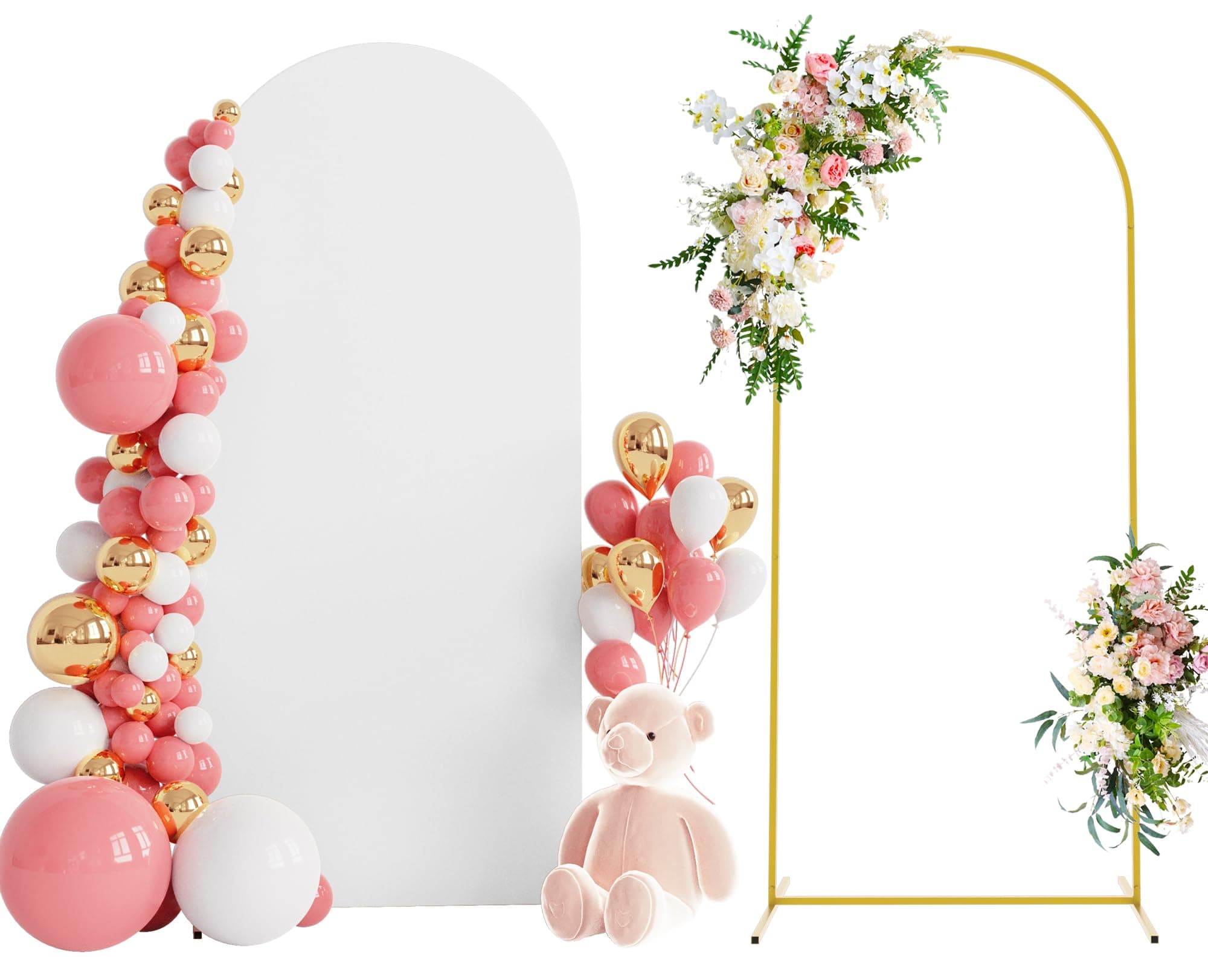 Wokceer 6FT Arch Backdrop Stand and Cover Set,Arch Stand with White Cover