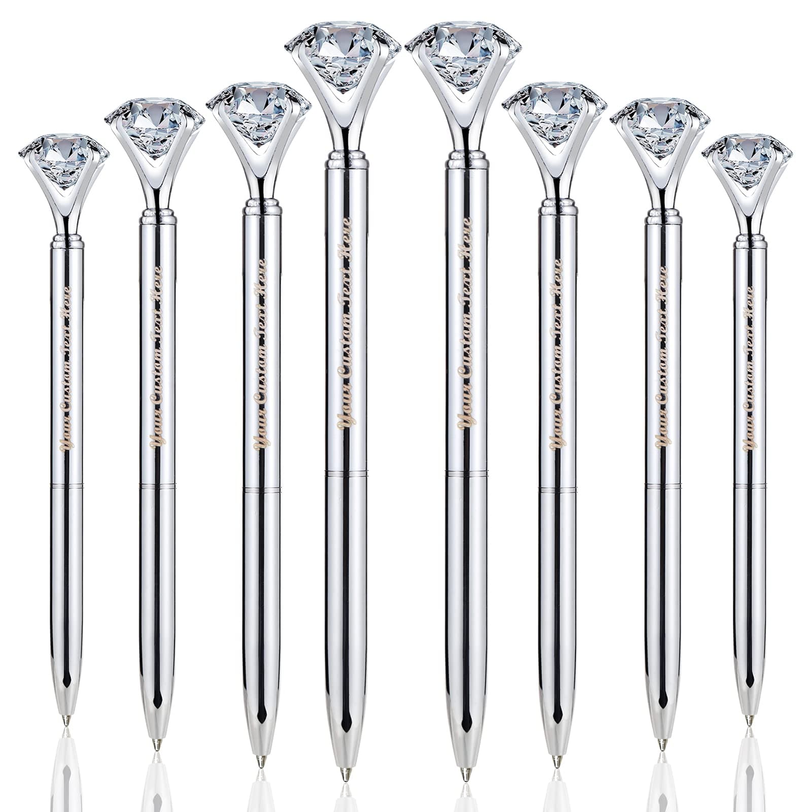 HISHER 50 PCS Diamond Pens Big Crystal Diamond Ballpoint Pen Bling Metal Ballpoint Pen Offices and Schools