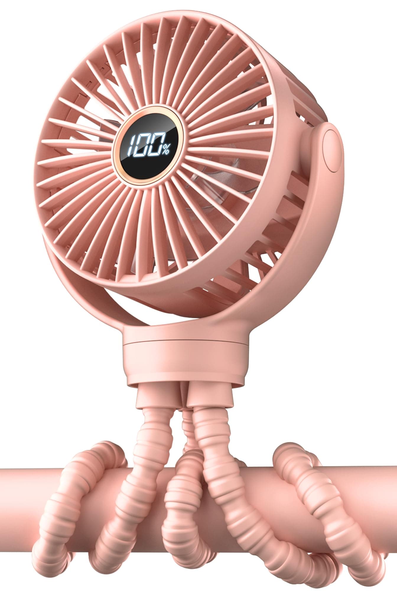 Portable Stroller Fan, Mini Baby Fan Clip on Fan with LED Display