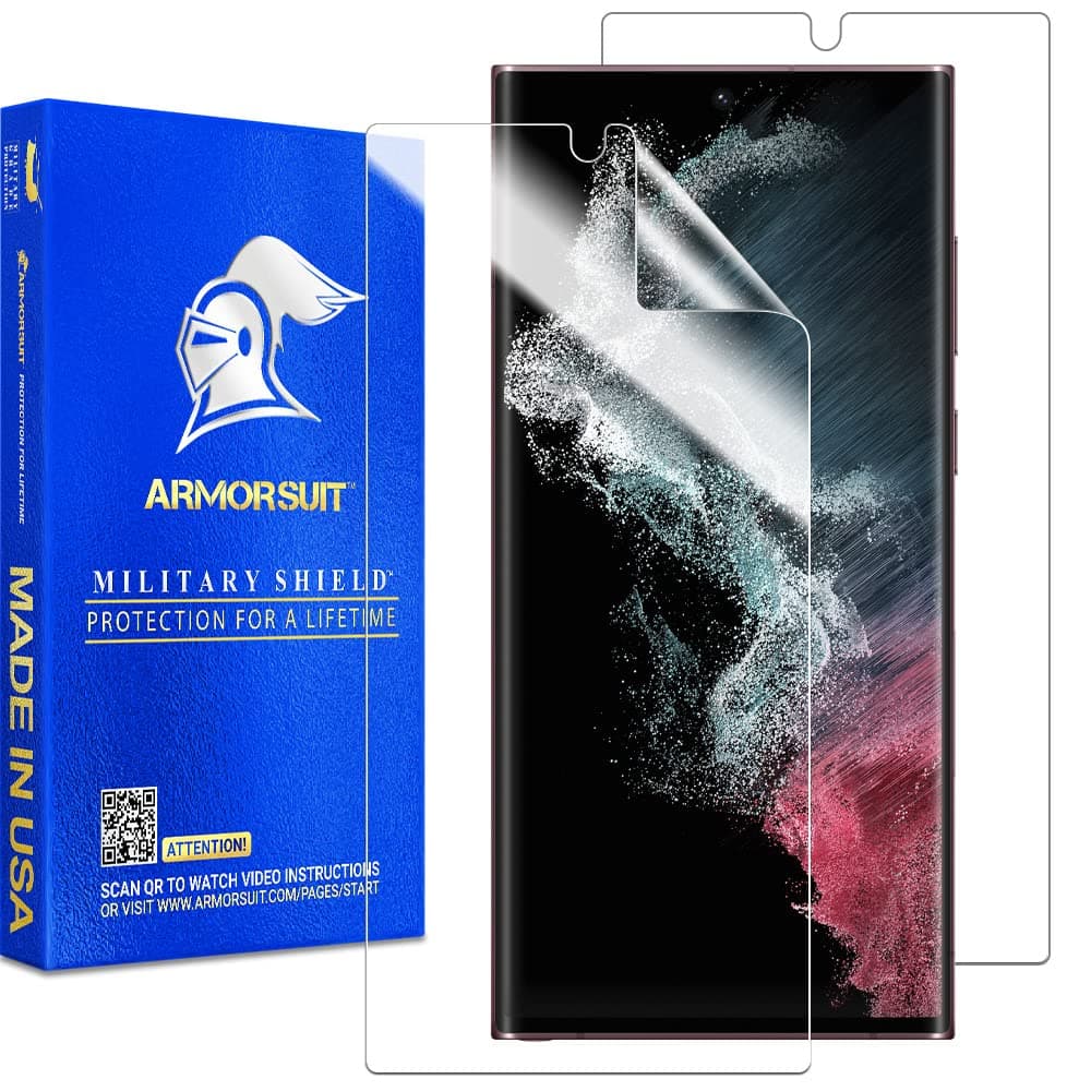 ArmorSuit [2 Pack] MilitaryShield Screen Protector Designed for Samsung Galaxy S22 Ultra 6.8" Case Friendly (2022 Release) Anti-Bubble HD Clear Film - Made in USA