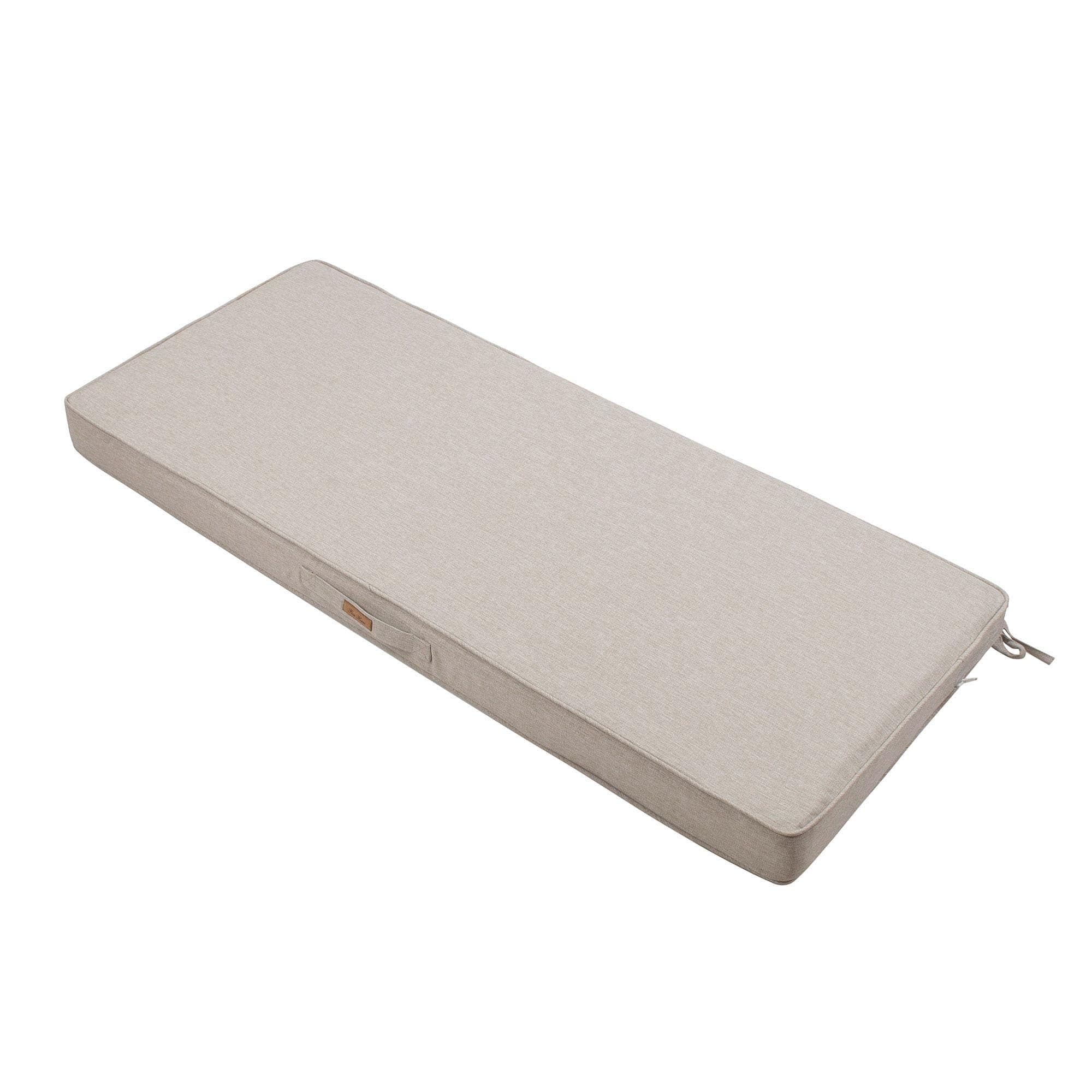 Outdoor Bench Cushion 48 x18 x3 Inch,Waterproof Portable Settee Cushion,Foam Insert with Handle&Ties,Bench Seat Pads for Garden Patio Porch Swing Backyard Furniture(Oatmeal)