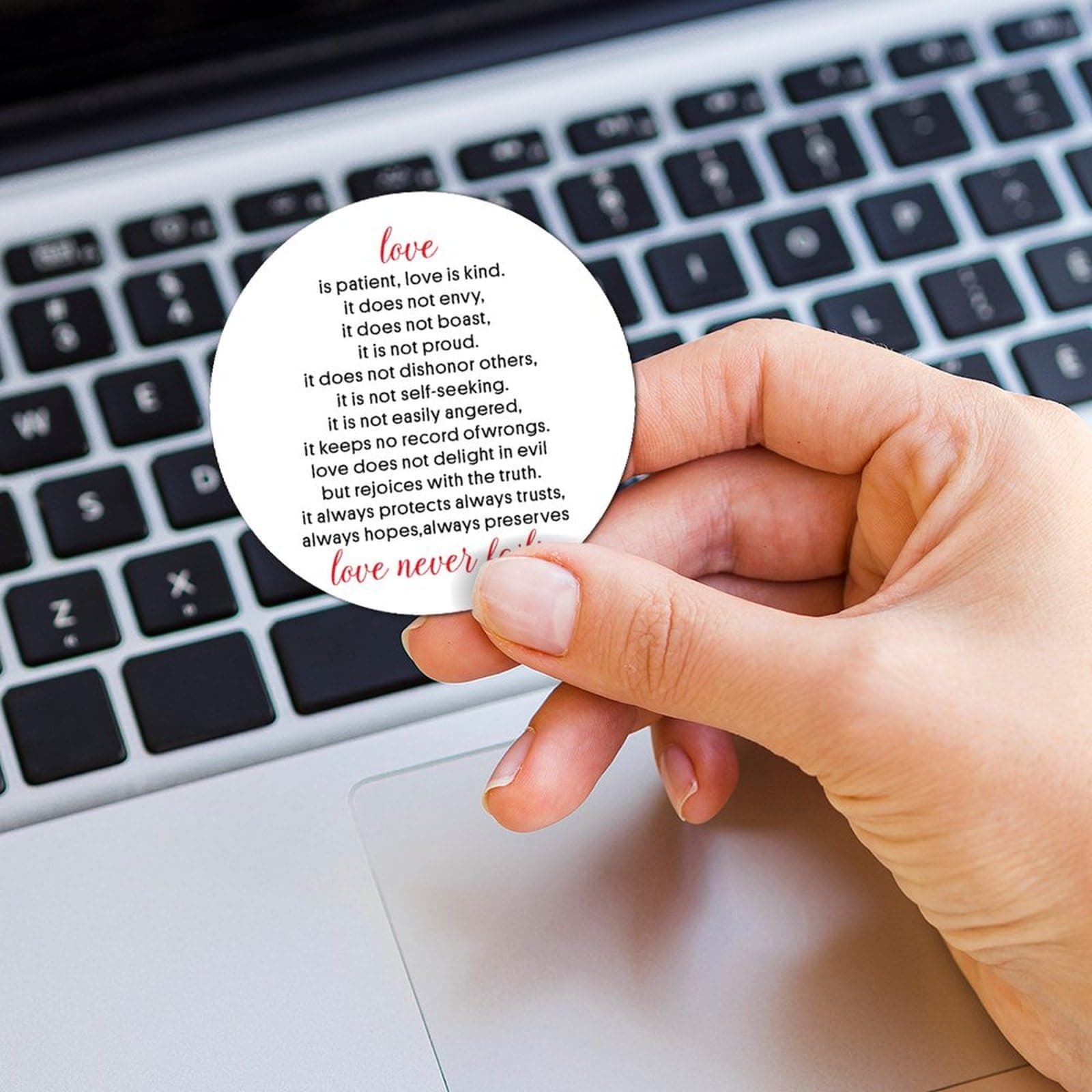 Guangpat Valentine's Day Stickers Love is Patient Love is Kind It Does Not Envy Sticker Pack Valentines Vinyl Decal Car Bumper Stickers 20 PCS Laptop Phone Stickers Treat Bags Sticker 3 Inch