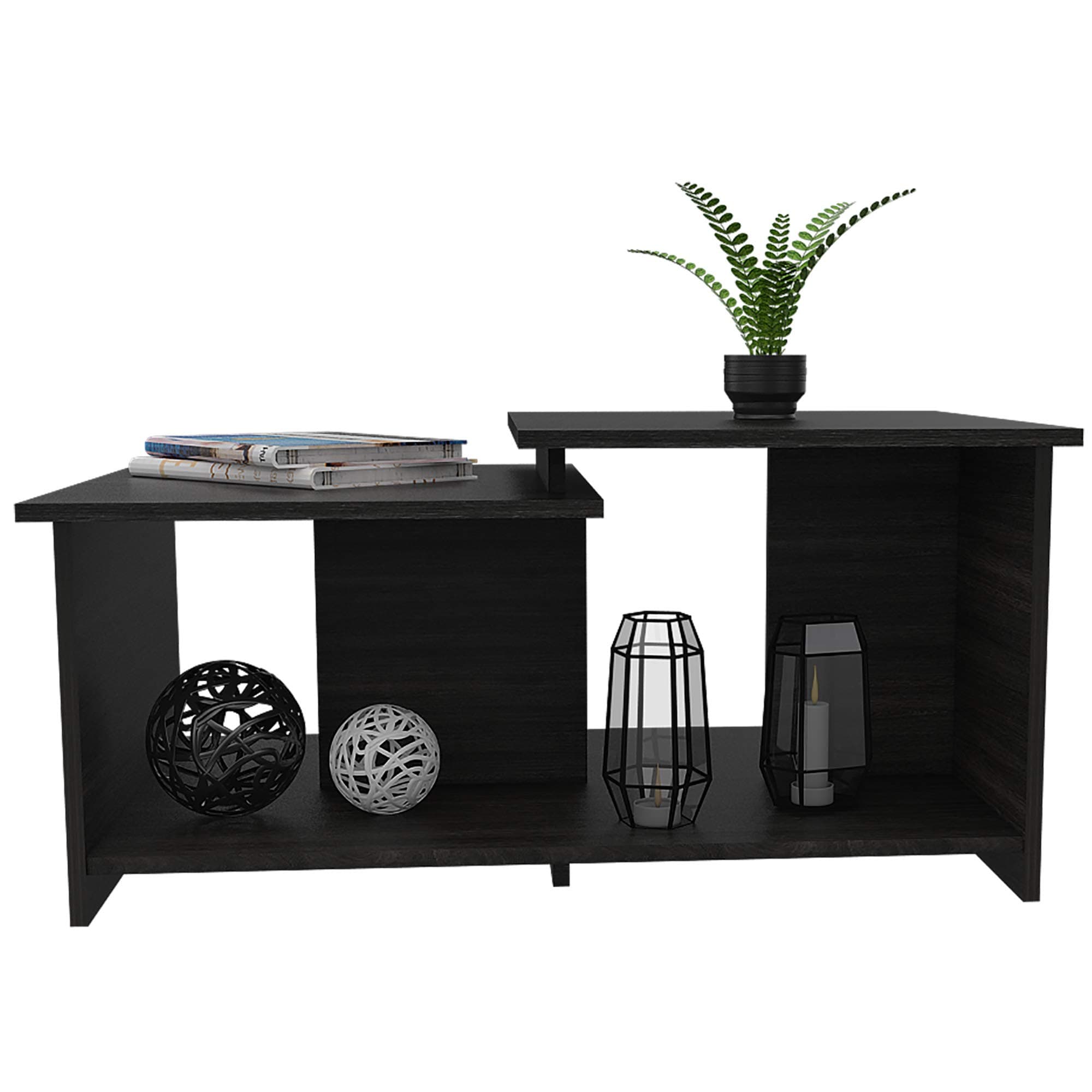 FM FURNITURE Osceola 31.5" W Modern Engineered Wood Coffee Table in Black Wenge