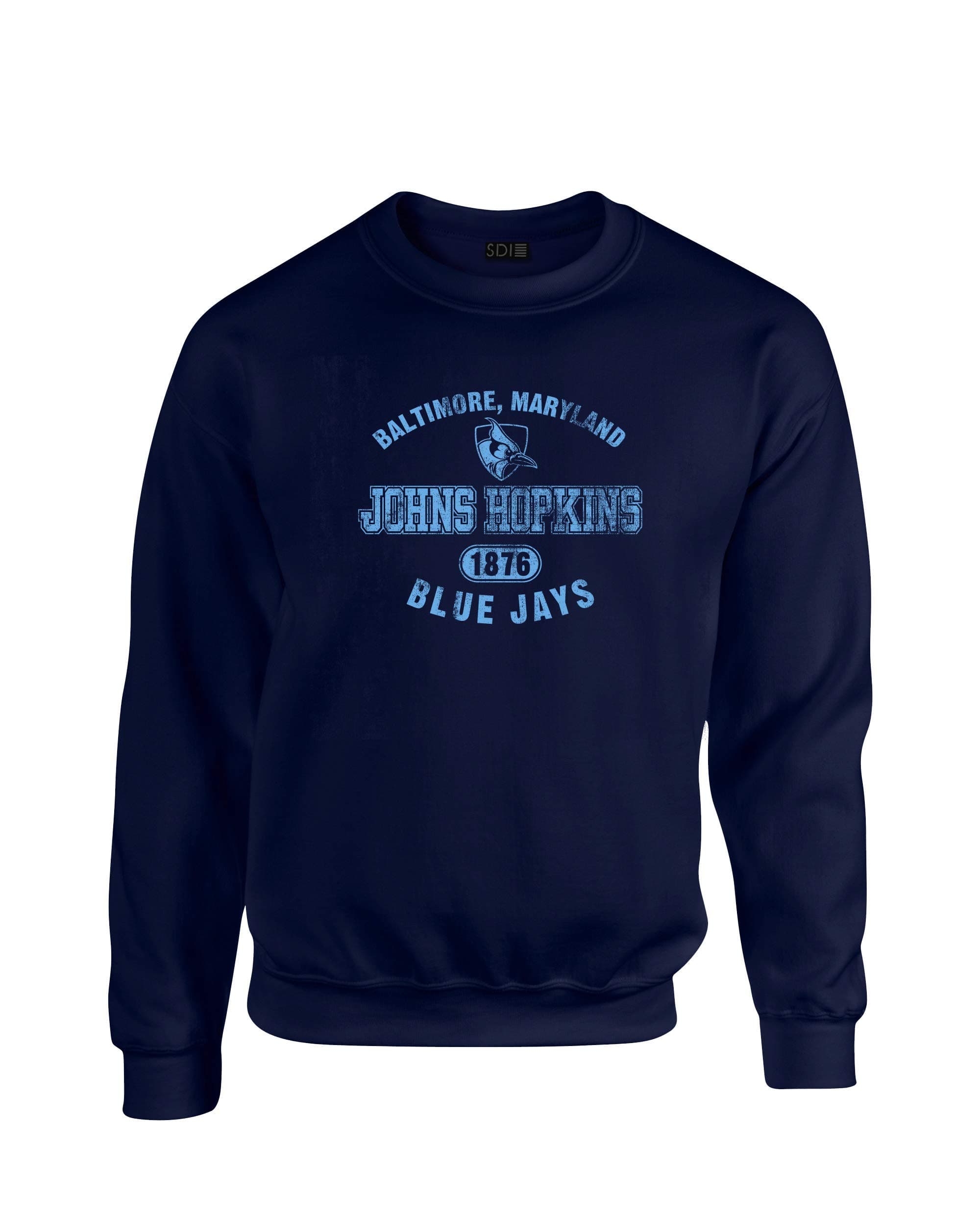 Johns Hopkins University College 50/50 Crewneck Sweatshirt, Navy, 2X