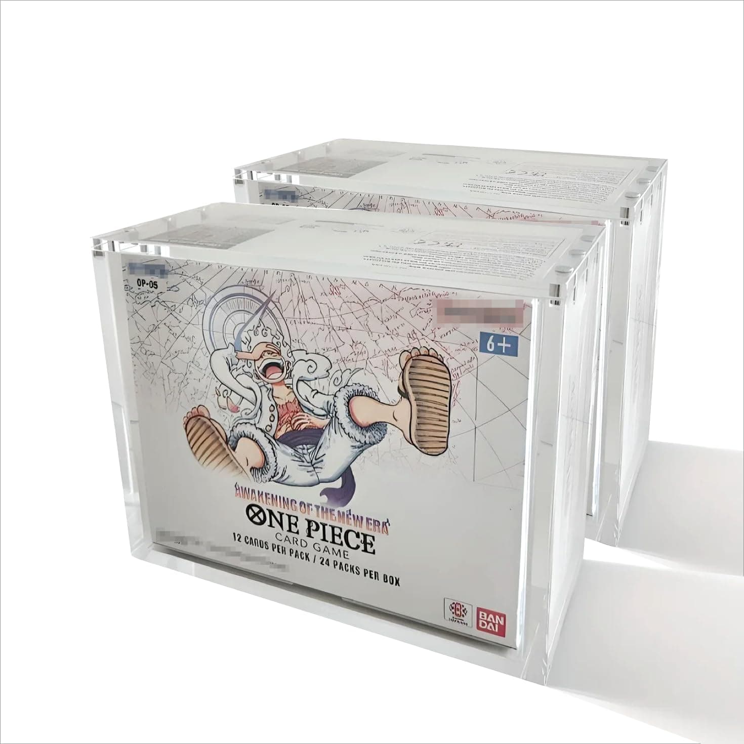 The Hobby Lair Deluxe Acrylic Case Compatible with English One Piece OP-04 and Newer Booster Box | Magnetic Easy Top Loading | Thick 6mm Protection (2 Pack)