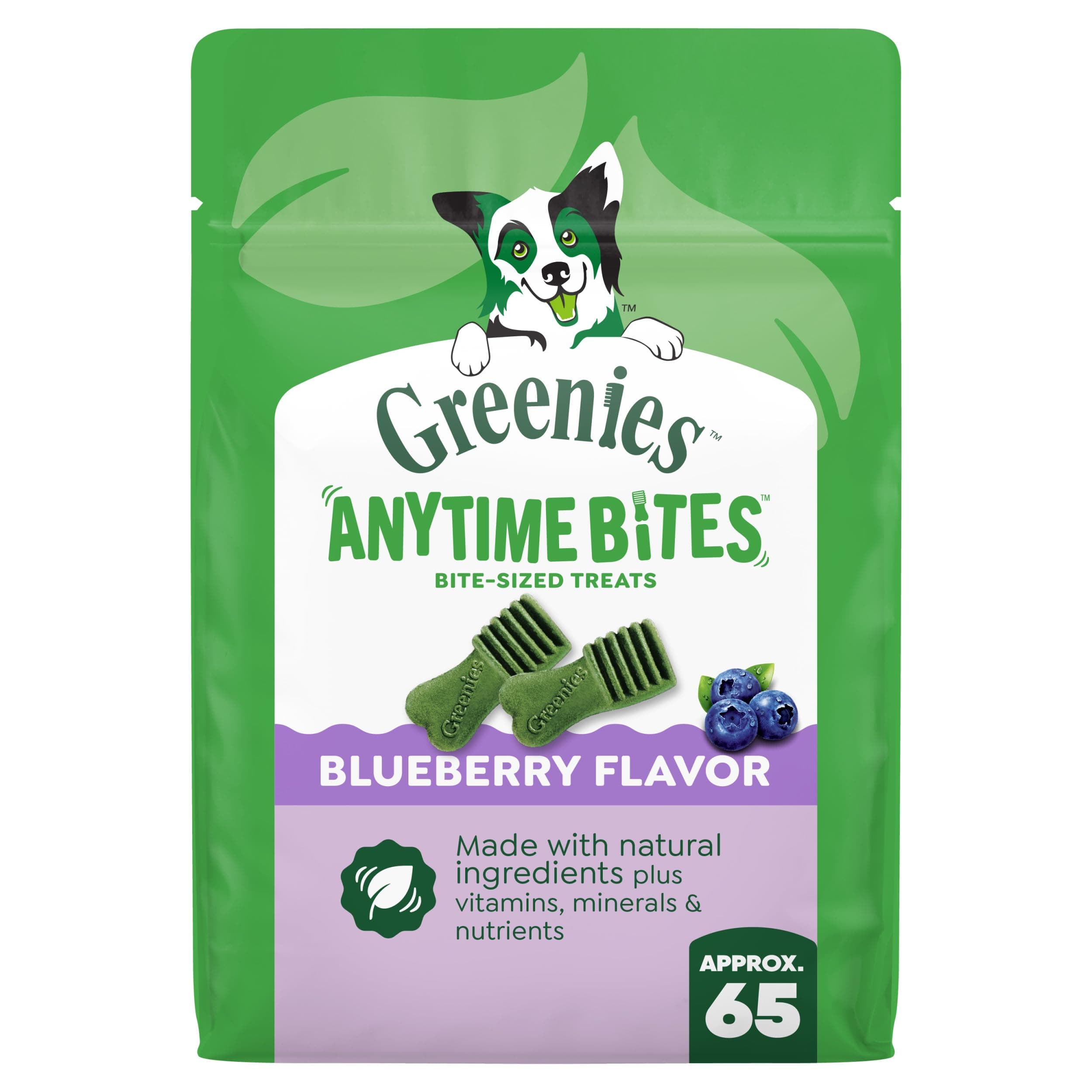 Greenies Anytime Bites Dog Treats, Blueberry Flavor, 10.3 oz