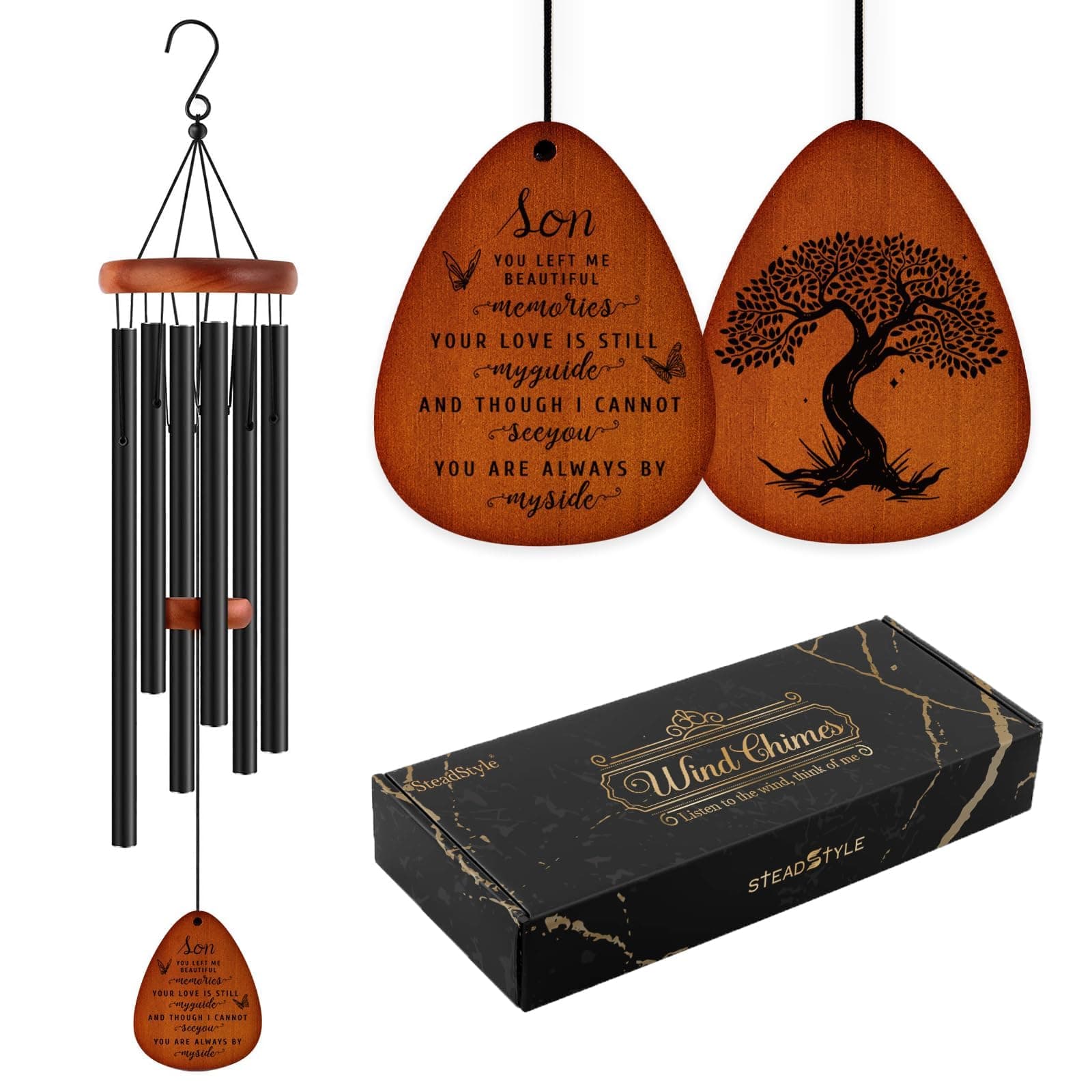 SteadStyle Memorial Gifts for Loss of Son, Memorial Wind Chimes 25.5"