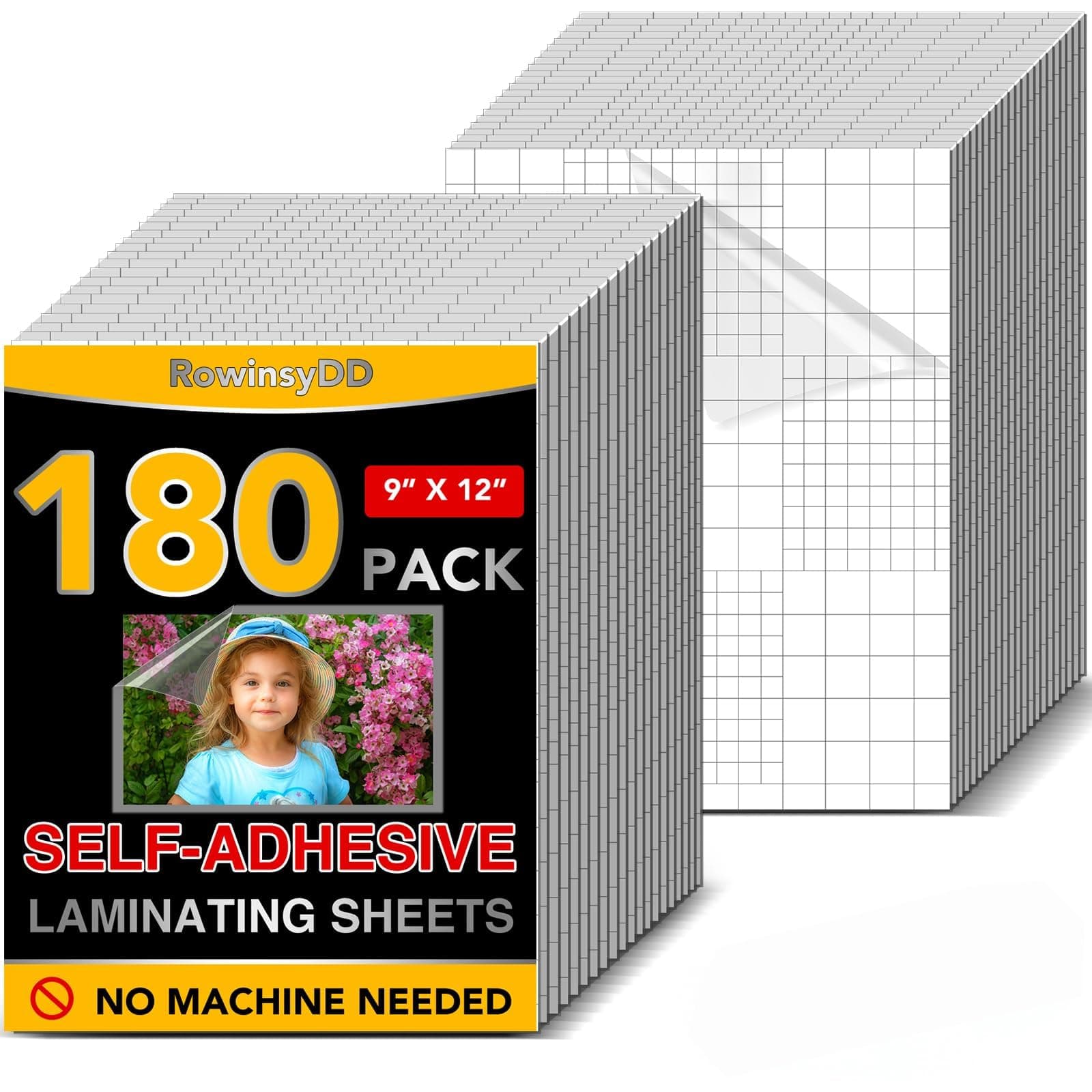 RowinsyDD 180 PCS Self Laminating Sheets, Self Adhesive Laminating Sheets