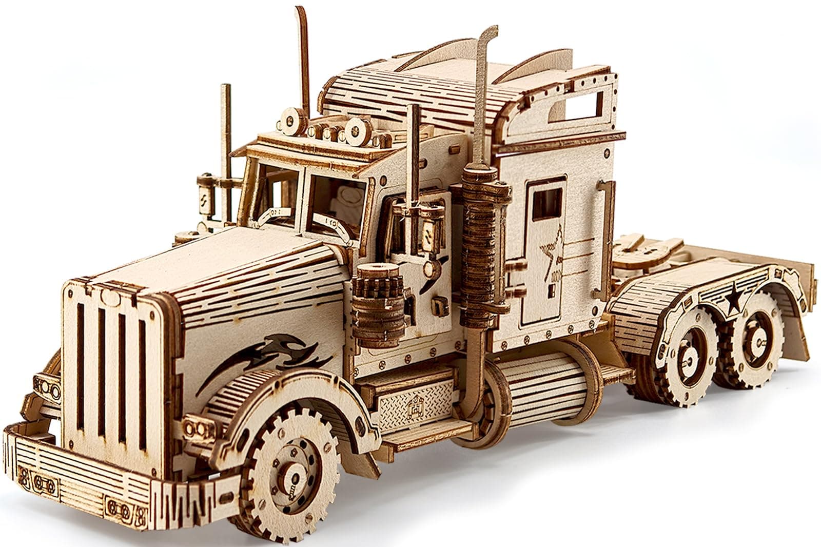 Kaptein 3D Wooden Puzzles for Adults & Teens – DIY Truck Model Kit to Build – Brain Teaser Craft – Birthday Gifts & Desk Decor