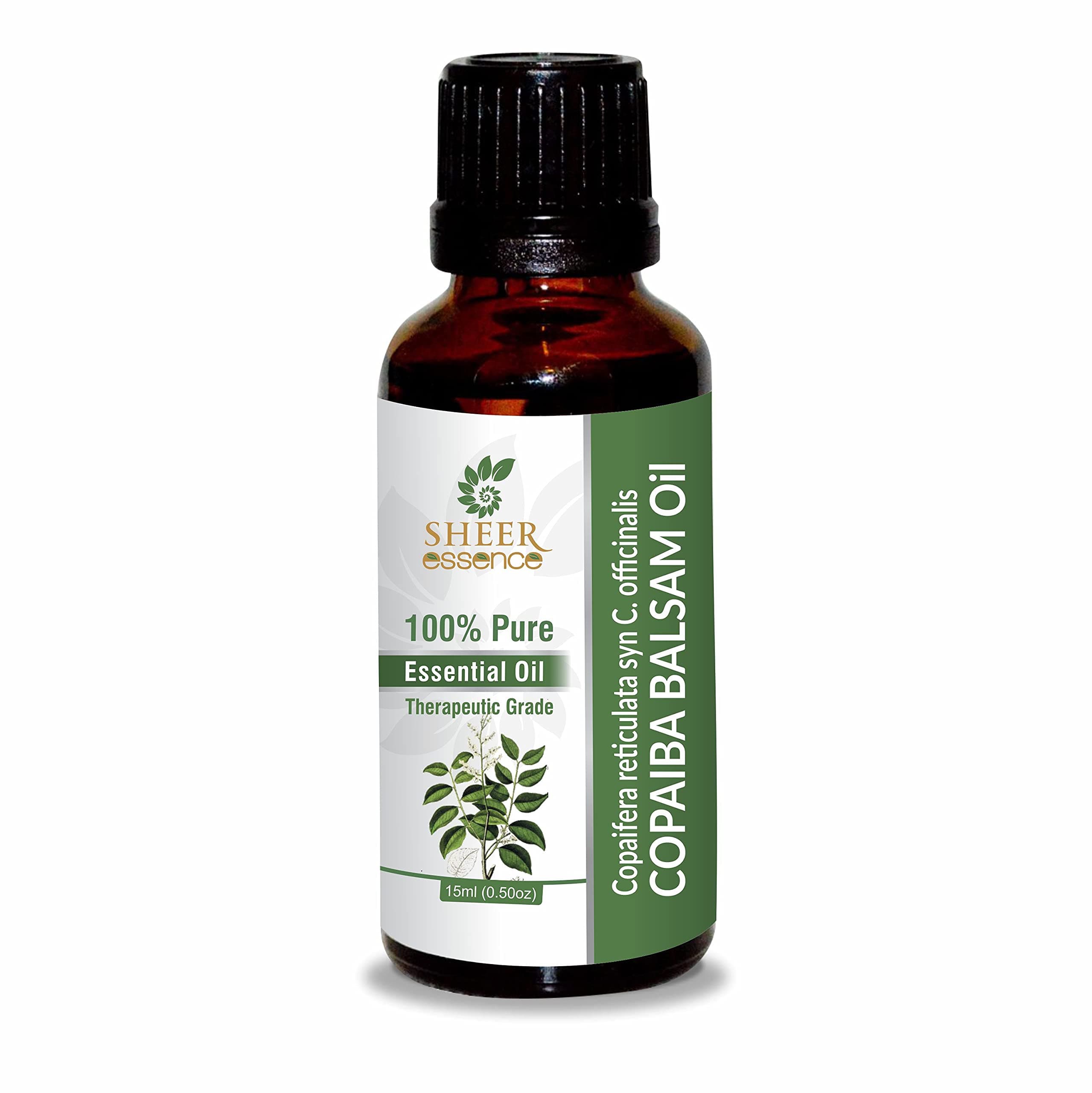 Copaiba Balsam Oil (Copaifera Reticulata Syn C. Officinalis) Essential Oil 100% Pure Natural Undiluted Uncut Therapeutic Grade Oil 1.69 Fl.OZ