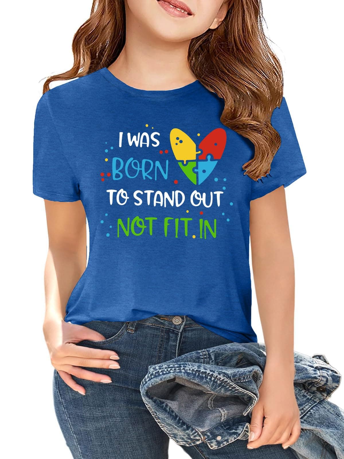 Kids Autism Awareness Shirts for Boys Girls Blue Autism T-Shirts Autism Puzzle Heart Tee Gifts Tops 5-14Y, Blue, 11-12 Years