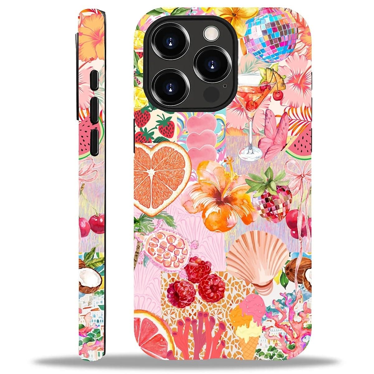 ZHEGAILIAN Case Compatible with iPhone 14 Pro,Hybrid 2-Layer Hard Shell,for Girl Boy Women Men,Coquette Collage Preppy and Cute Pink Aesthetic