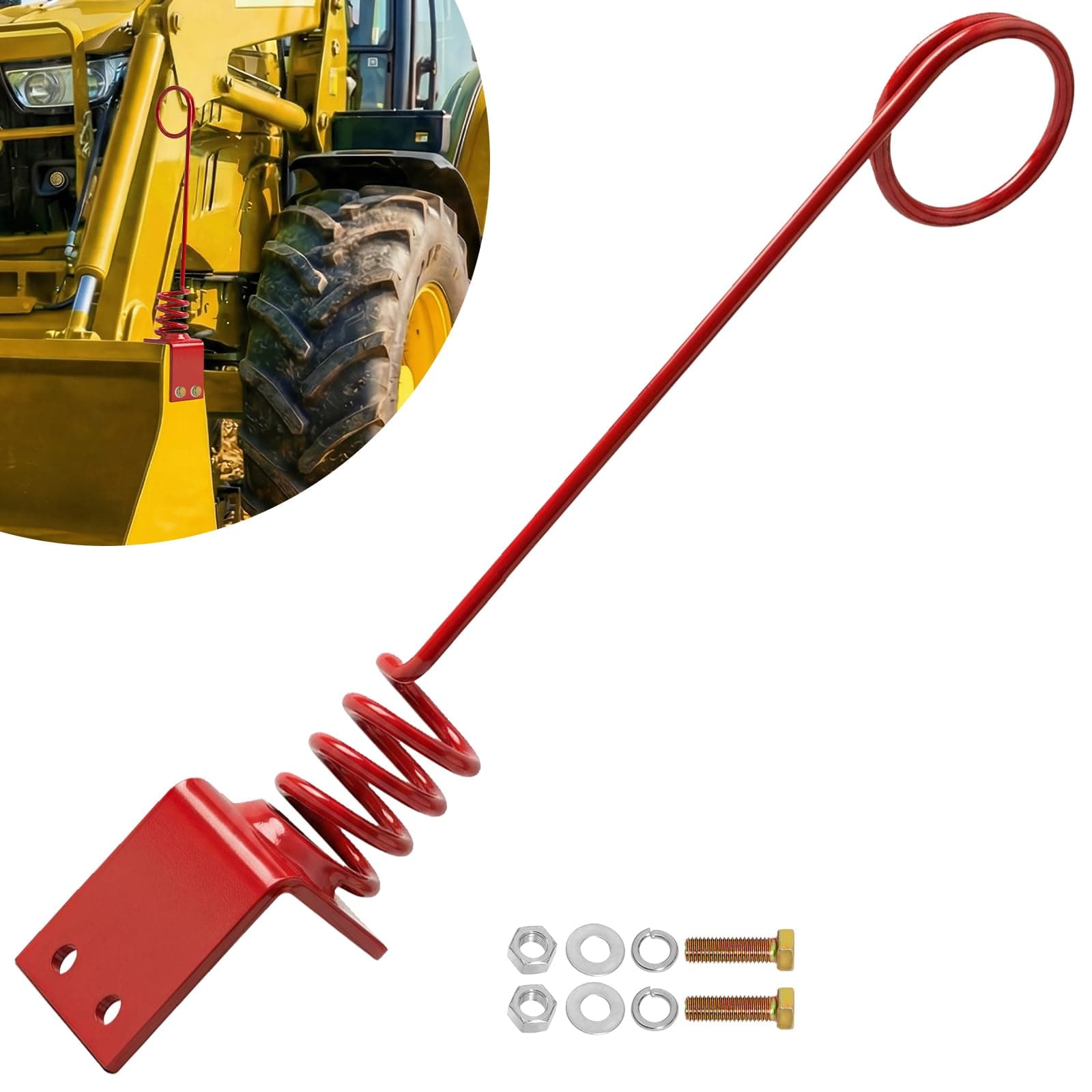 EBESTTECH Hydraulic Hose Holder Tractor - 0.3" (8cm) Thick Plate Hydraulic Hose Saver, Bolt-On/Weld-On Hydraulic Hose Hanger Clamp, Rust-Proof | Heavy Duty for Skid Steer & Outdoor Use 1PC Red