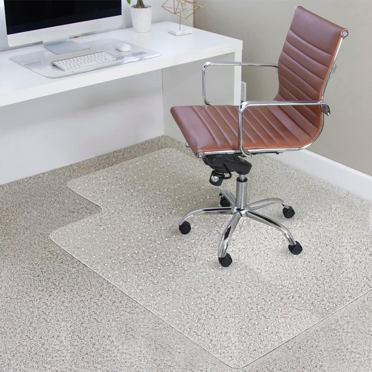 YOUKADA 36" x 48" Office Chair Mat for Carpet, Clear PVC Chair Mat with Lip