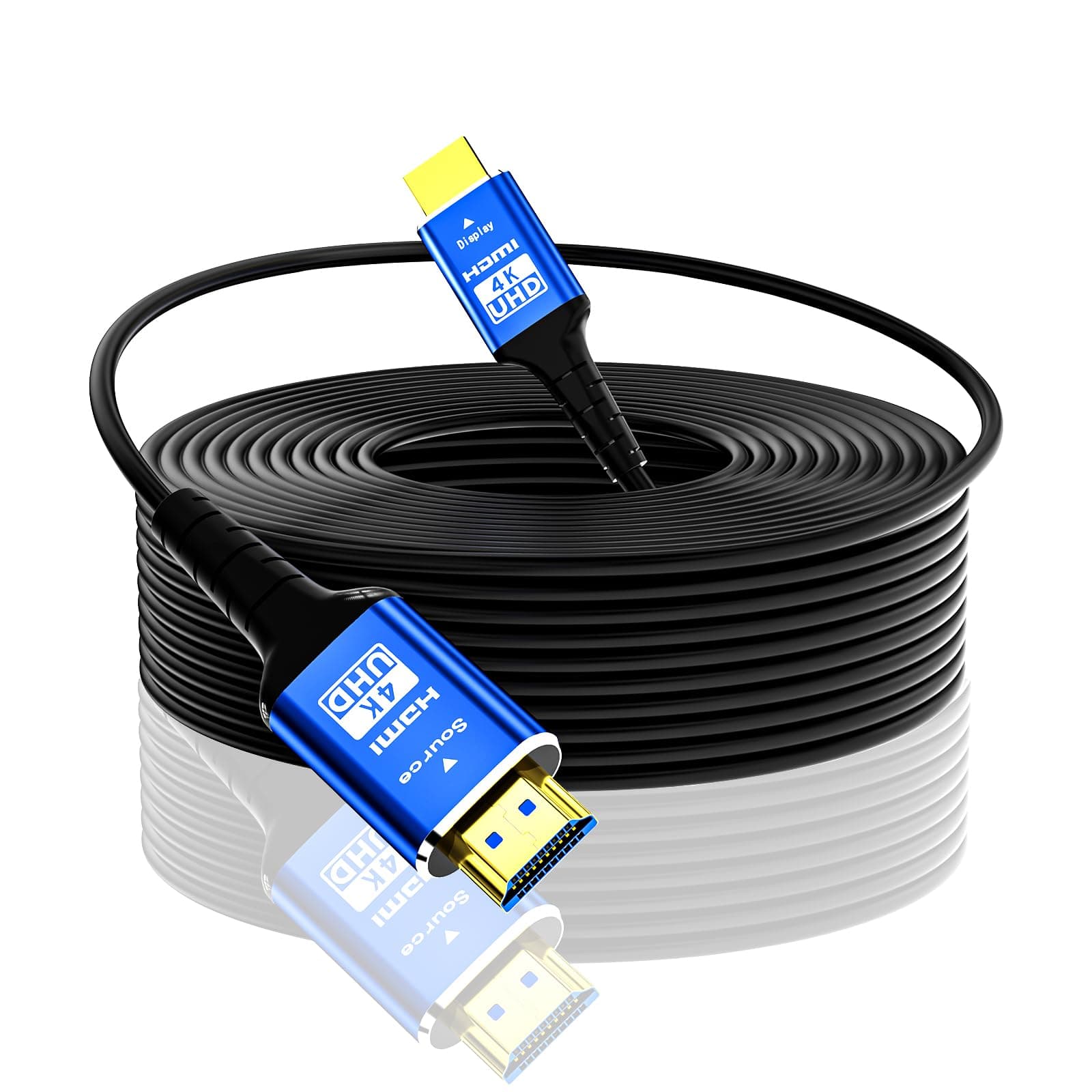 Adrenenjoyer Fiber Optic 150 ft hdmi Cable,18Gbps 4k Ultra high Speed Support 4K@60Hz(4:4:4 RGB) HDR10,HDCP2.2,ARC,3D,CEC Unidirectional Active 2.0 Cord,Shielding Interference,Slim and Flexible