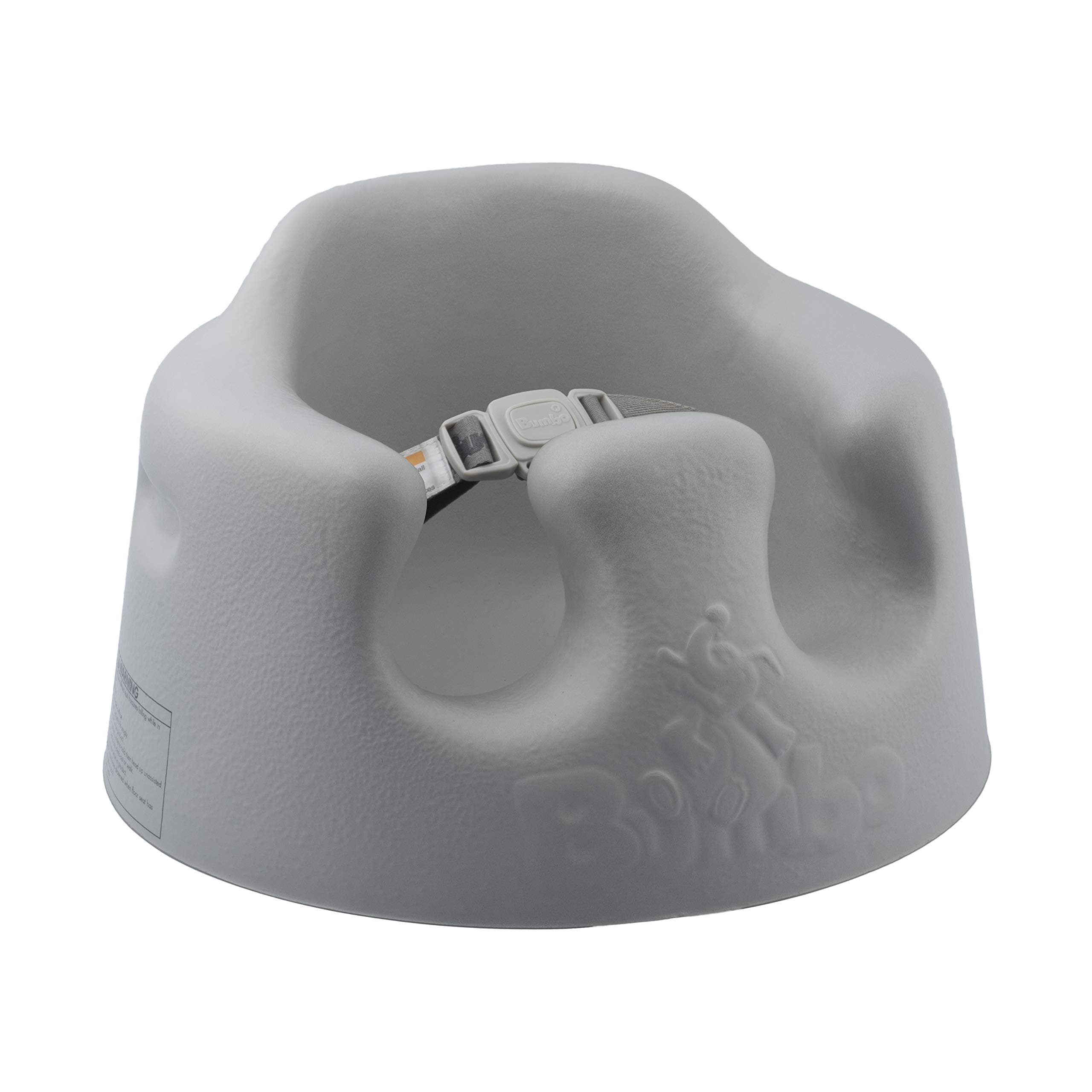 Bumbo Baby Floor Seat, Portable Infant Sit Up Activity and Eating Chair Baby Infant Soft Foam Comfortable Floor Seat with 3 Point Adjustable Harness, Cool Grey