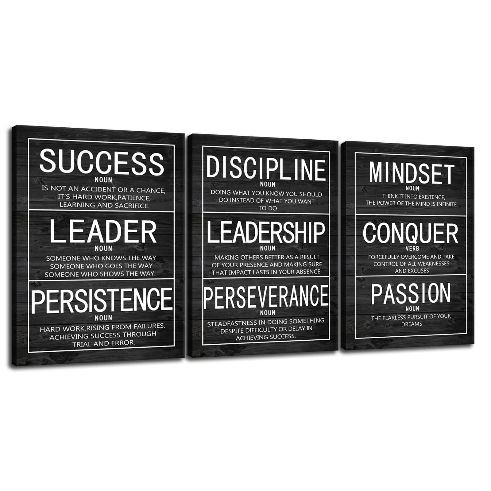 Motivational 3 Pieces Poster Inspirational Canvas Wall Art Prints Artwork for Living Room Office Modern Home Decor Inspiring Painting Pictures Stretched and Framed Ready to Hang [36''Wx 16''H]