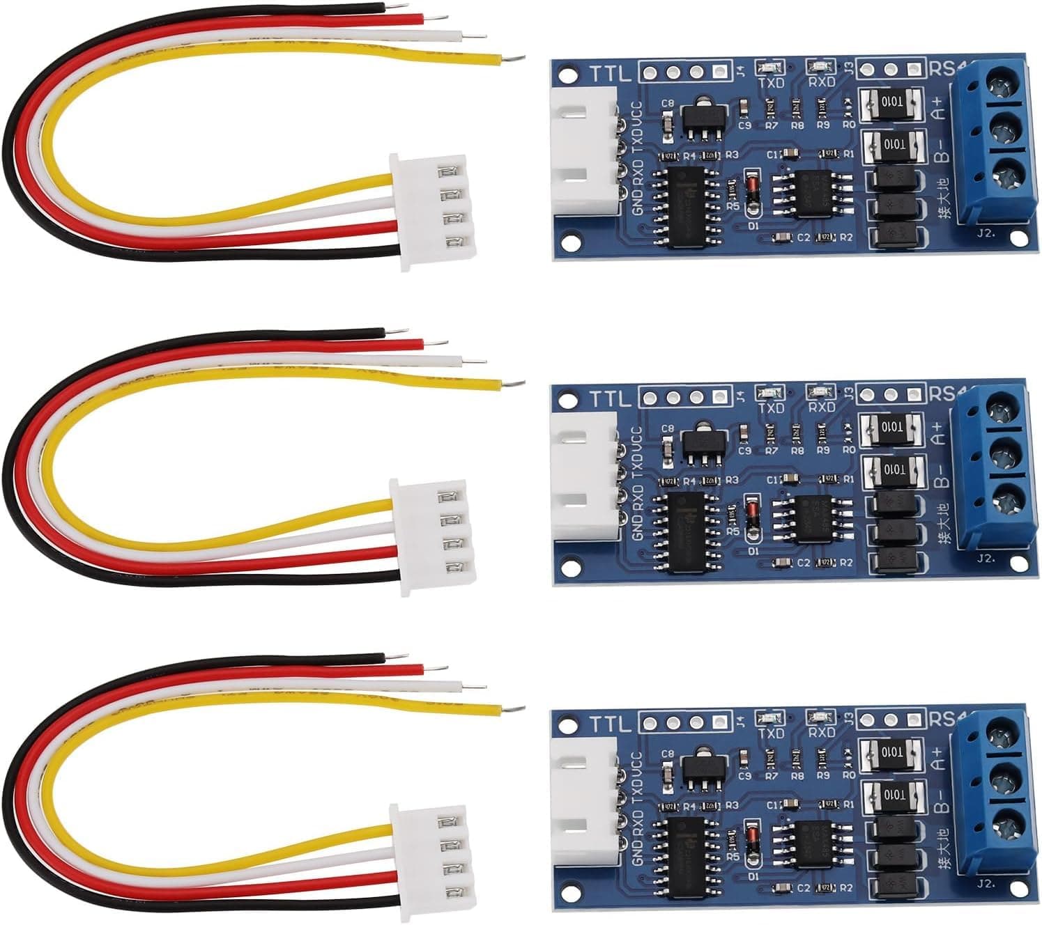 3PCS TTL to RS485 Adapter Module 52x22.7mm 3.3V 5V Signal Serial Port Power Supply Converter