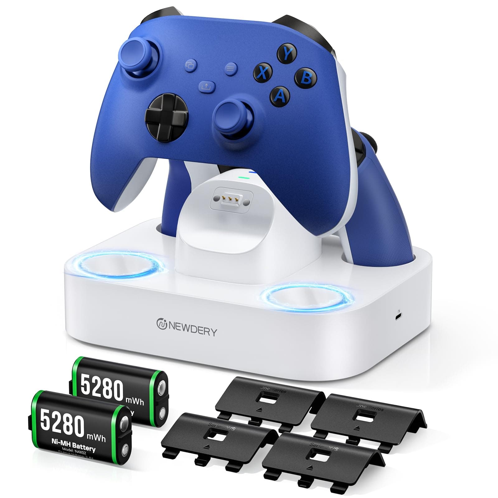 NEWDERY Charger Station for Xbox Controller, Dual Charging Dock
