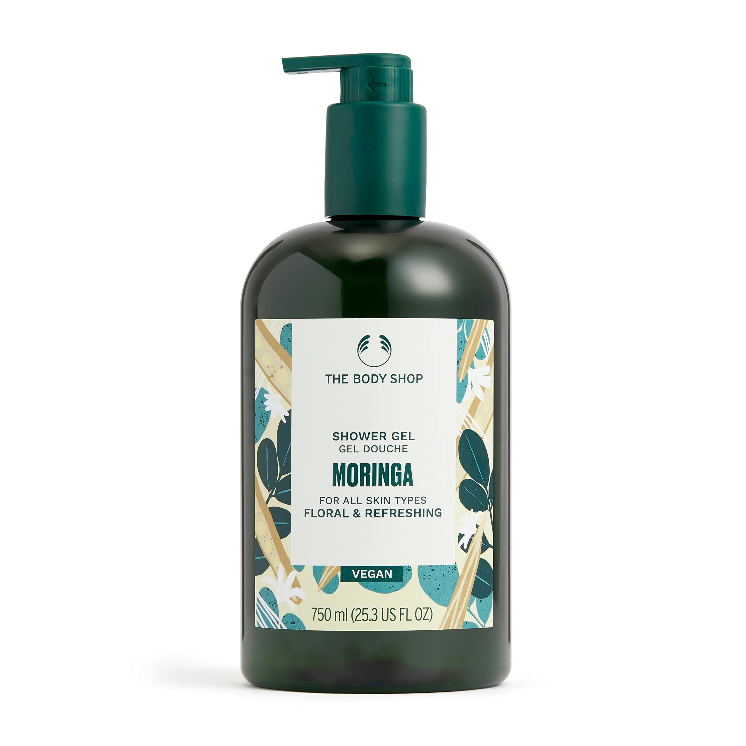 The Body Shop Moringa Shower Gel 750ml | Floral Body Wash & Natural Shower Gel for Men & Women | Uplifting Refreshing Cleanser