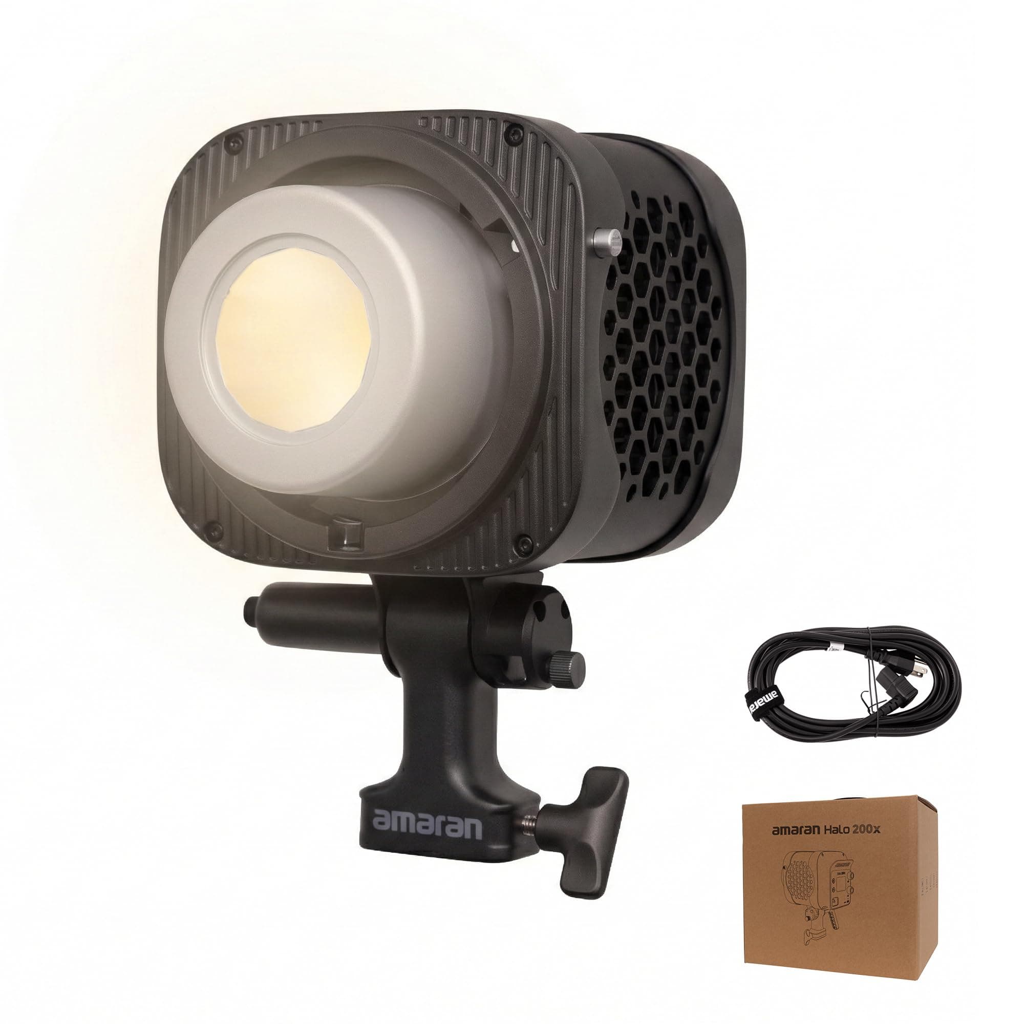 Amaran Halo 200x Luces LED COB Bicolor de 200 W, 2700 K-6500 K, iluminación de Salida Continua, aplicación NFC, Control DMX, Montaje Bowens para Estudio, fotografía, grabación de Video, transmisión