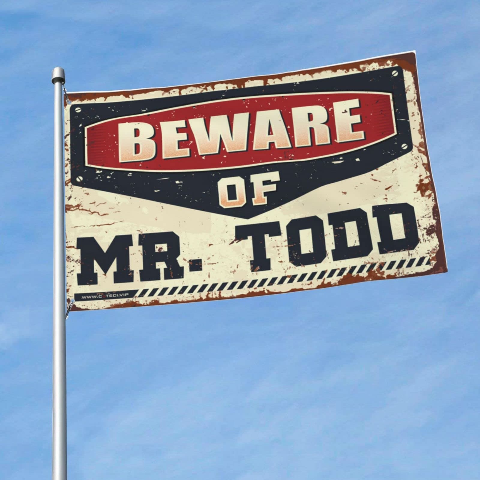 gaeruite Funny House Decor Beware of Mr. Todd Flag Flags for Room Girls Room Door Decor (Size : 60X90CM)