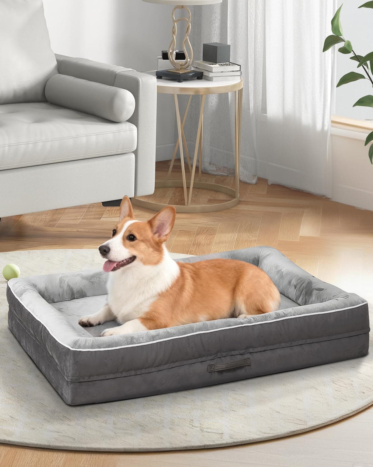 Waterproof Orthopedic Large Dog Bed, Non-Slip Bottom with Washable Cover