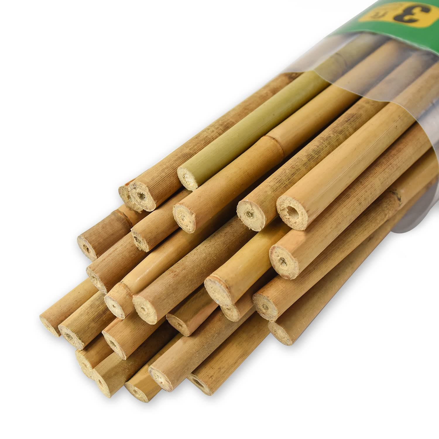 Jollybower 25pcs 1/3" D Bamboo Stakes 3FT,Plant Stakes, Natural Garden Stakes for Tomato, Bean, Flowers,Trees Potted and Climbing Plant Support