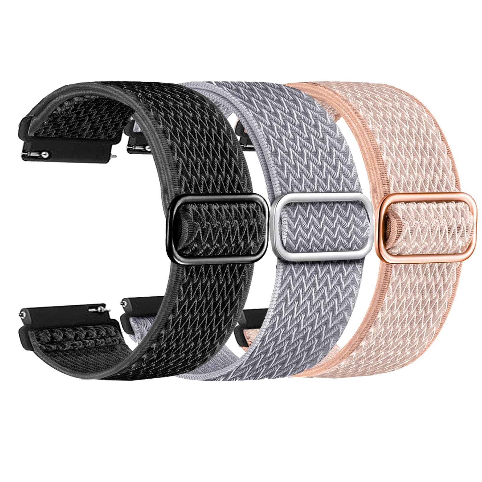 Xininyia Nylon Stretch Bands For Letsfit E26 E27 E42 Smart Watch Bands, Breathable Elastic Smartwatch Replacement Wristband Adjustable Straps (3-Pack)