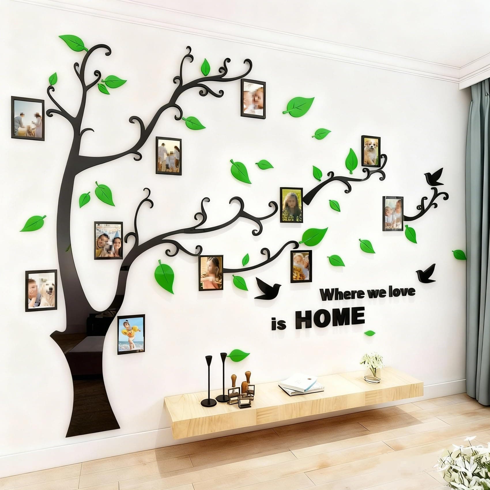 3D Tree Wall Stickers - DIY Photo Frame Tree Wall Decal Family Photo Frame Sticker Murals Wall Decor Living Room Bedroom TV Background Home Decorations