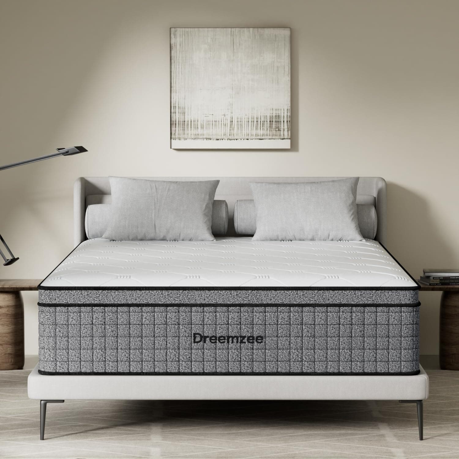 Dreemzee Queen Size 12 Inch Hybrid Mattress Pocket Spring, Cooling Gel Memory Foam Matelas in a Box, Fiberglass-Free, CertiPUR-US & Oeko-Tex Dual Certified, Motion Isolation, 365-Night Trial