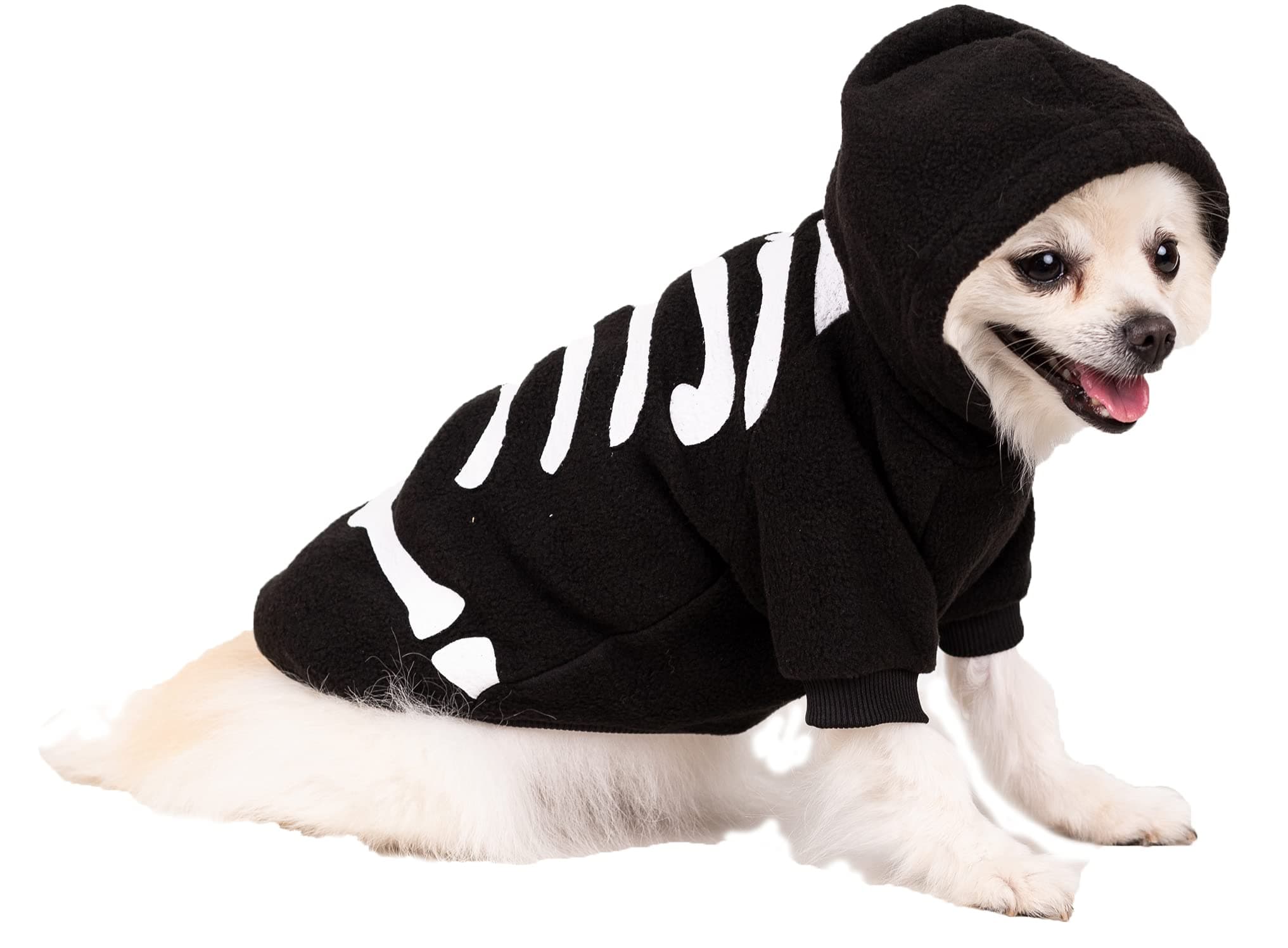 Prestigez Holiday Pet Character Hoodie Shirt for Both Dogs and Cats, Skeleton, Size Medium