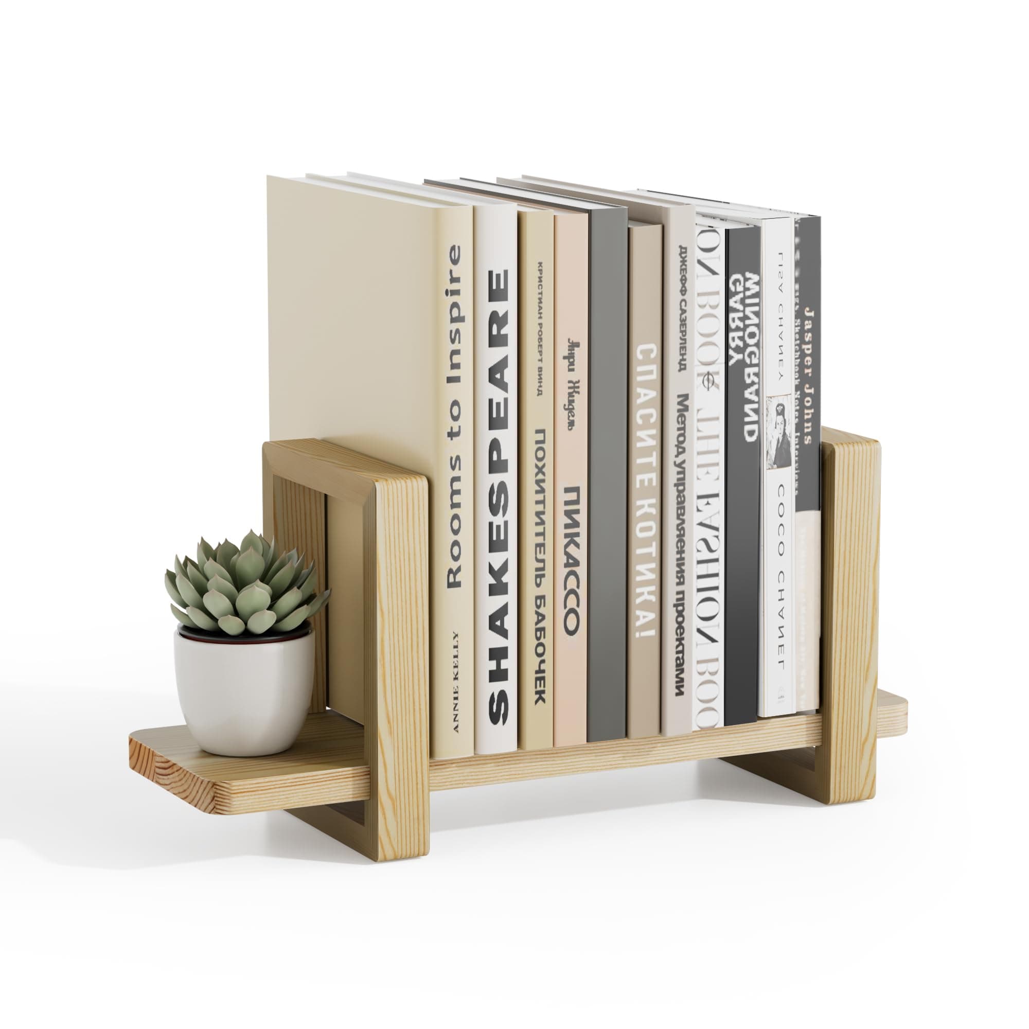 Yaoyiizy Adjustable Desktop Bookshelf, Wooden Tabletop Bookshelf, Small Desk Shelf for Home, Living Room, Class, Dorm