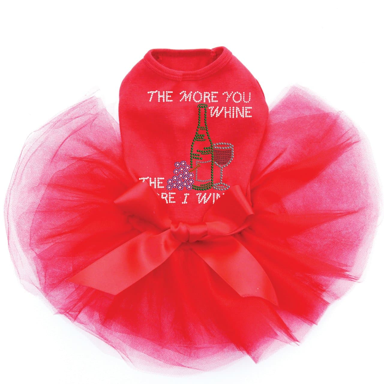 Dog in the Closet, Wine Bottle, Glass & Grapes - The More You Whine - Dog Tutu