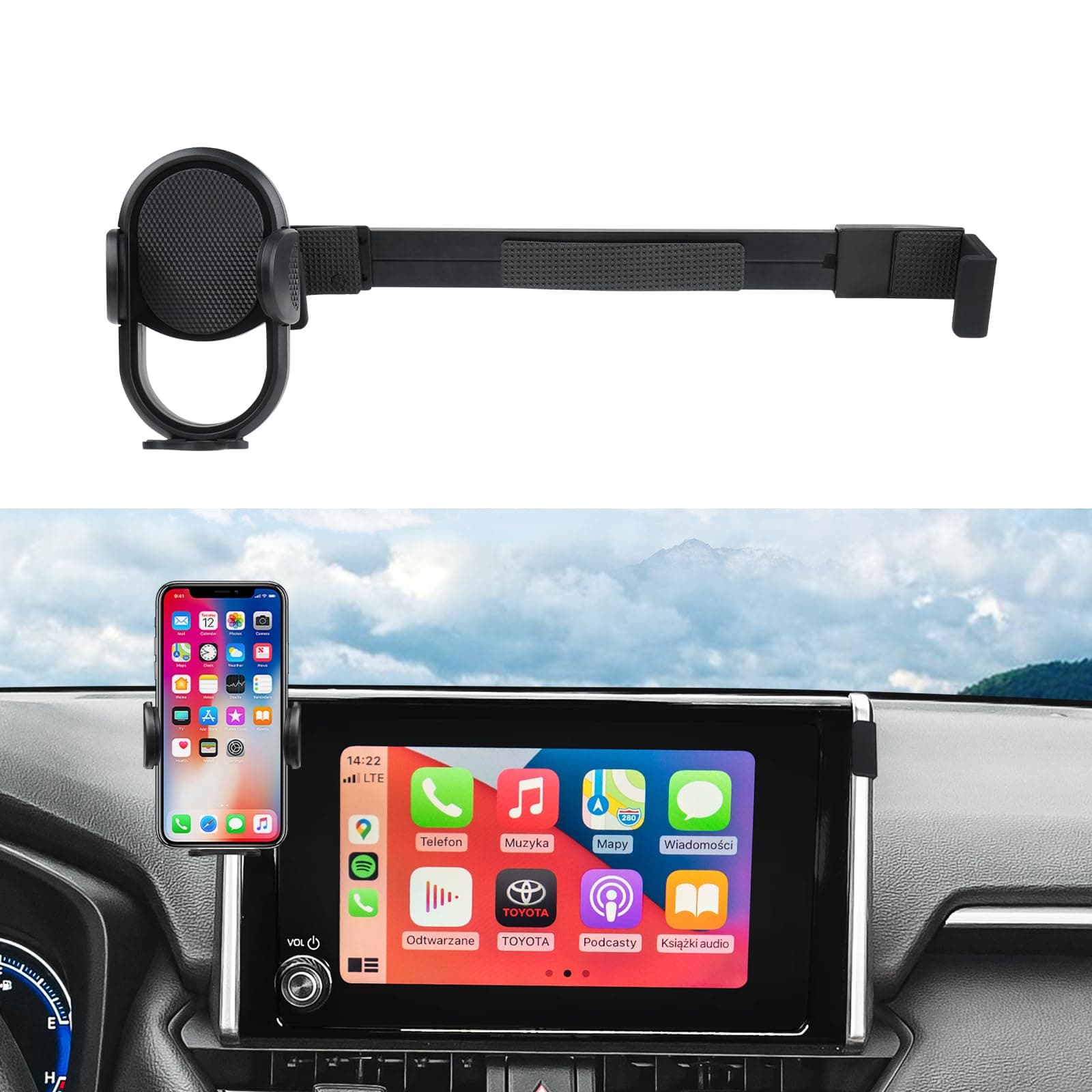 Autorder Car Phone Holder for 2019-2025 Toyota RAV4 Accessories Phone Mount 7/8-Inch Screen Cell Car Automobile Cradles Hands-Free 360 Degree Rotation
