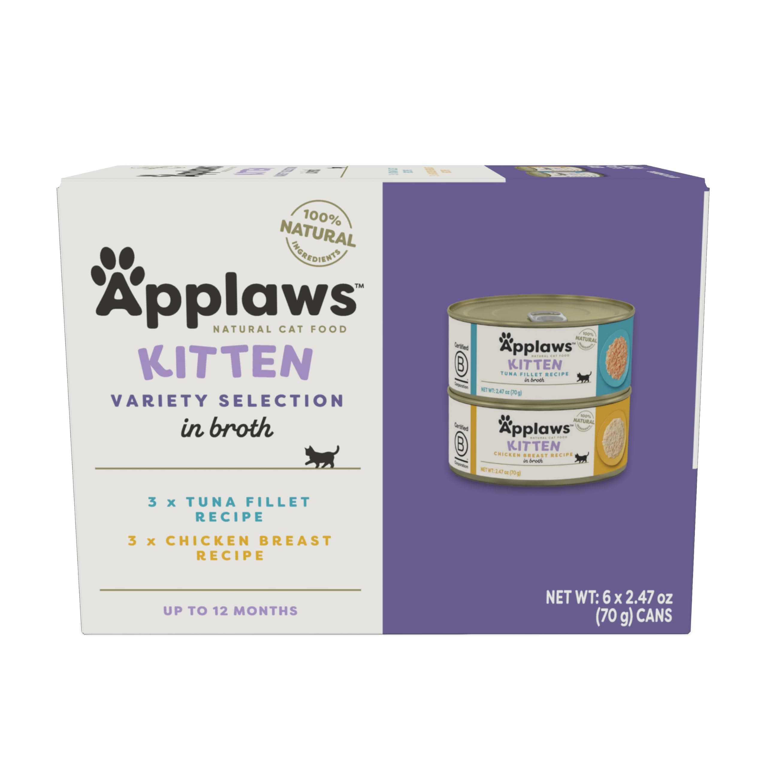 Applaws Kitten Chicken & Tuna in Broth Wet Food 6-Pack 2.47oz Cans