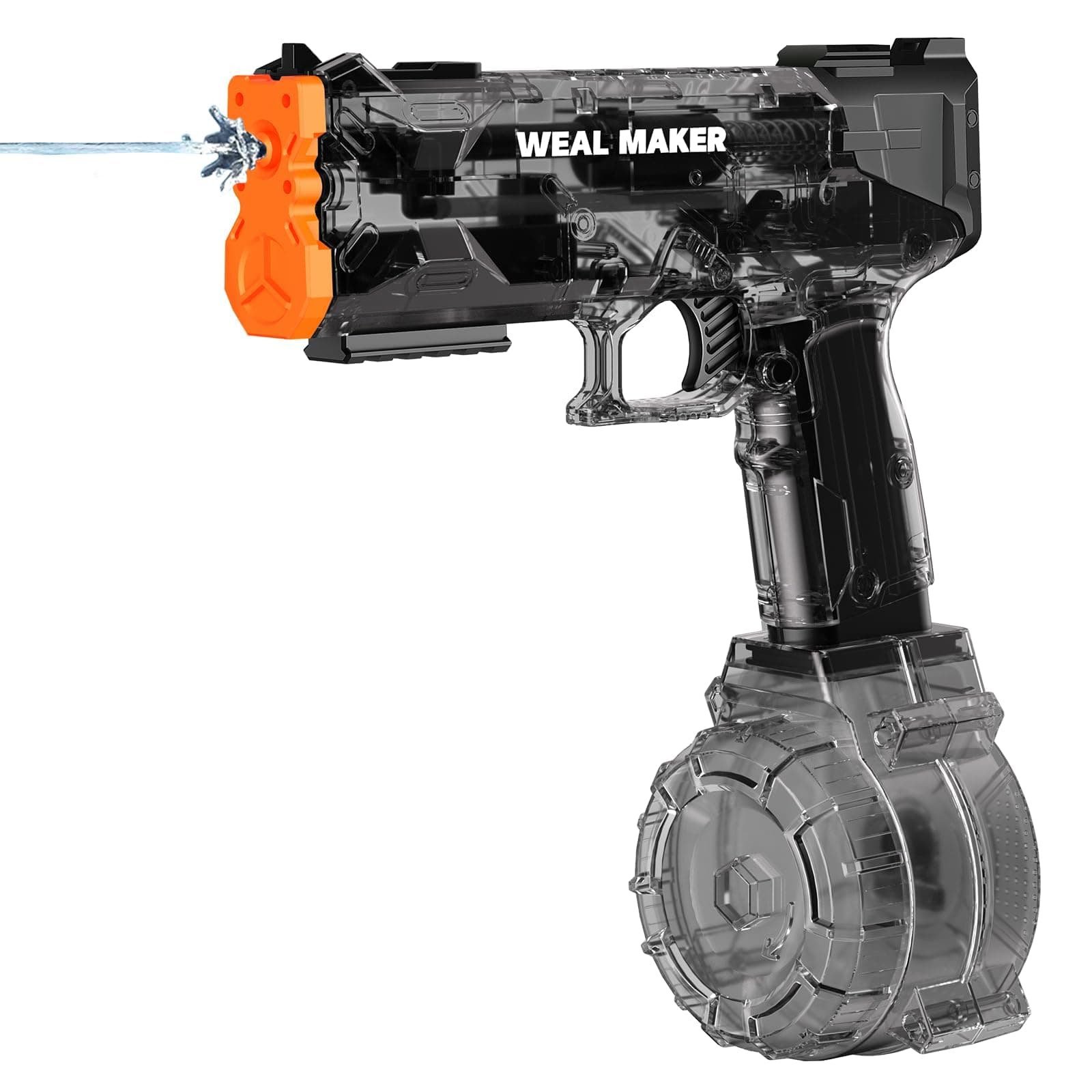Yivsen USB Charging Electric Water Gun with 400 Ammos, Transparent Automatic Squirt Guns High Powered IP67 Waterproof, Classic Water Pistol Summer Pool Toys for Kids/Aldults